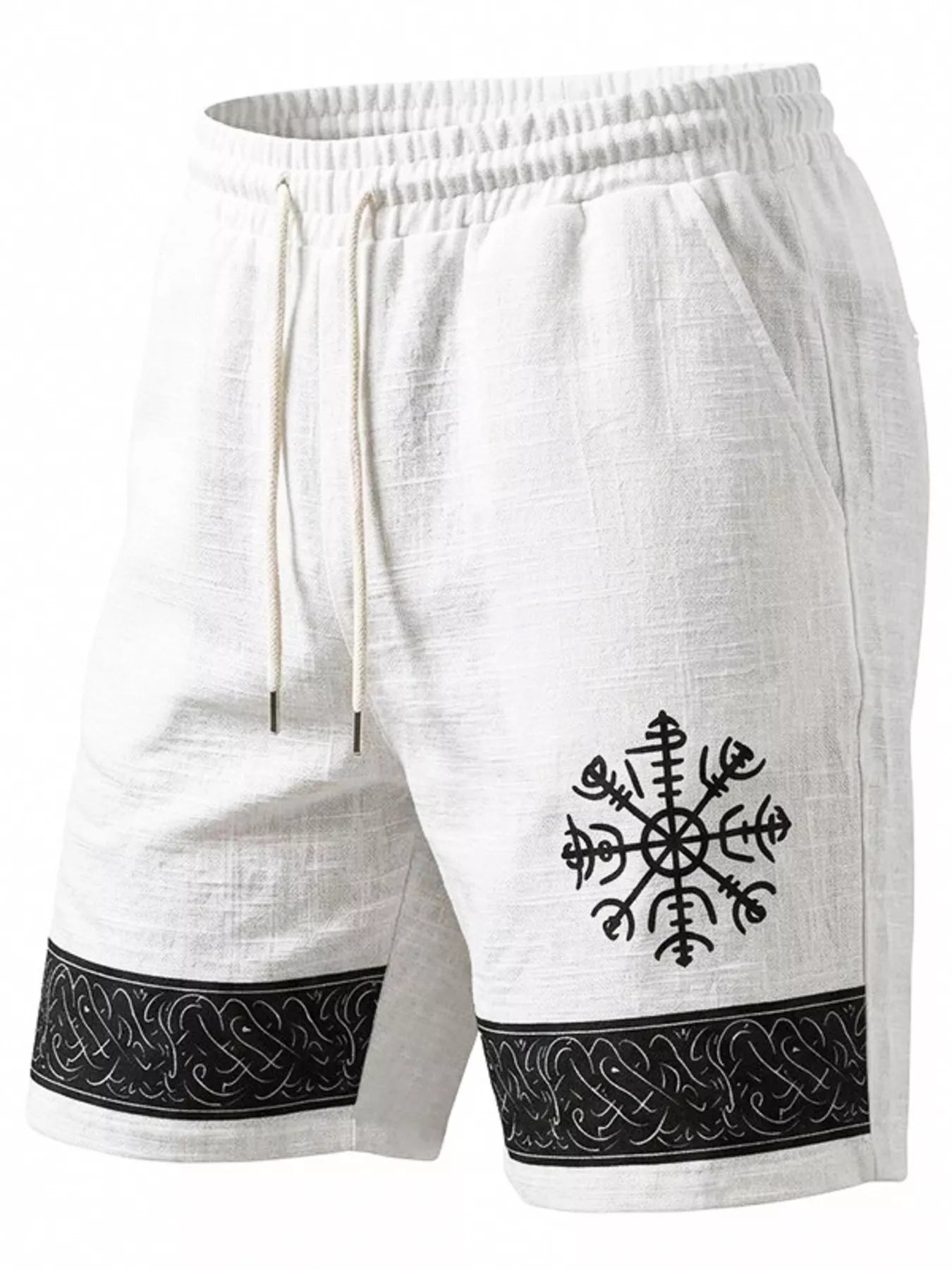 Men's Full Size Linen Blend Drawstring Shorts Plus Size