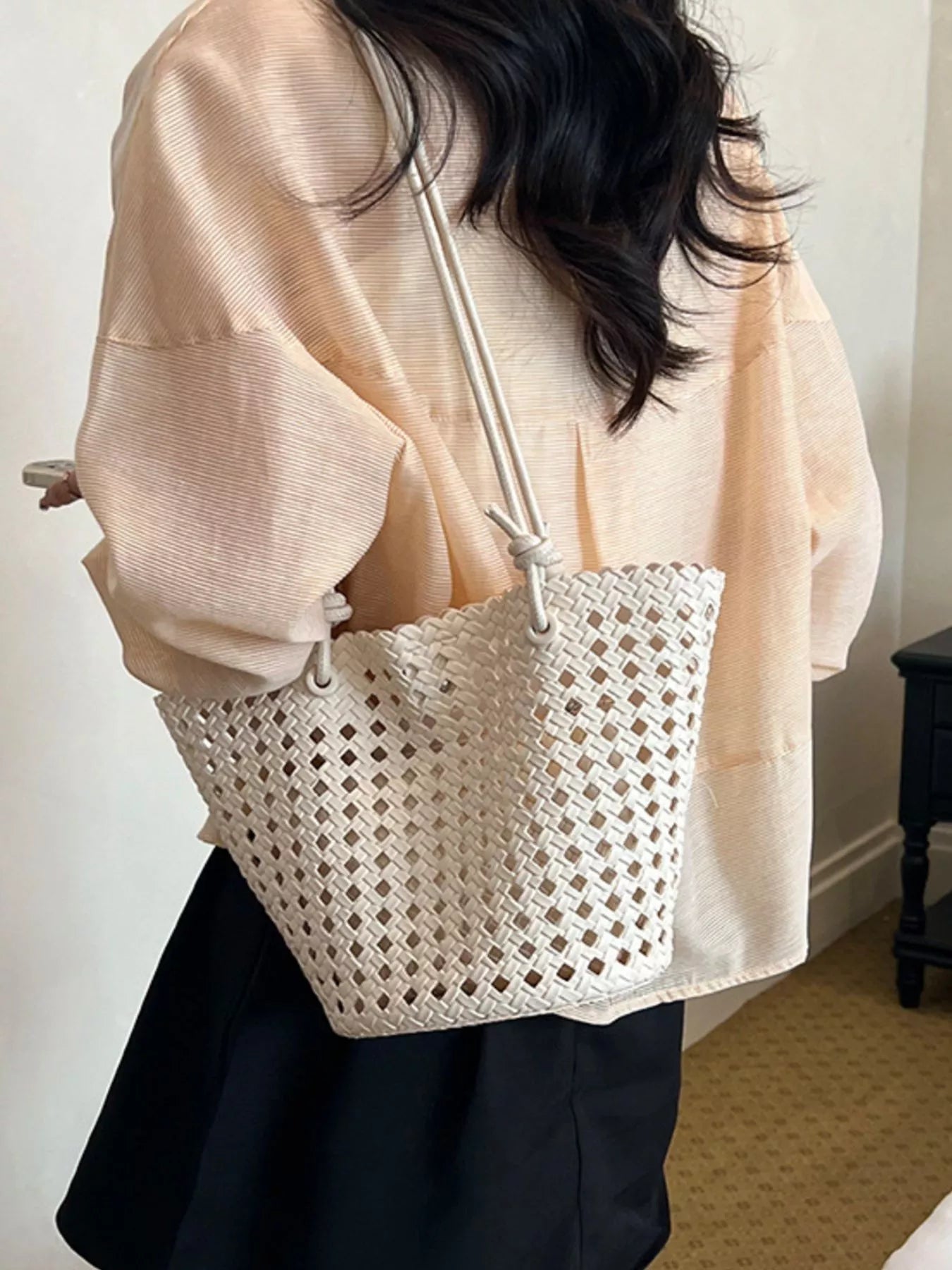 Woven Leather Shoulder Bag