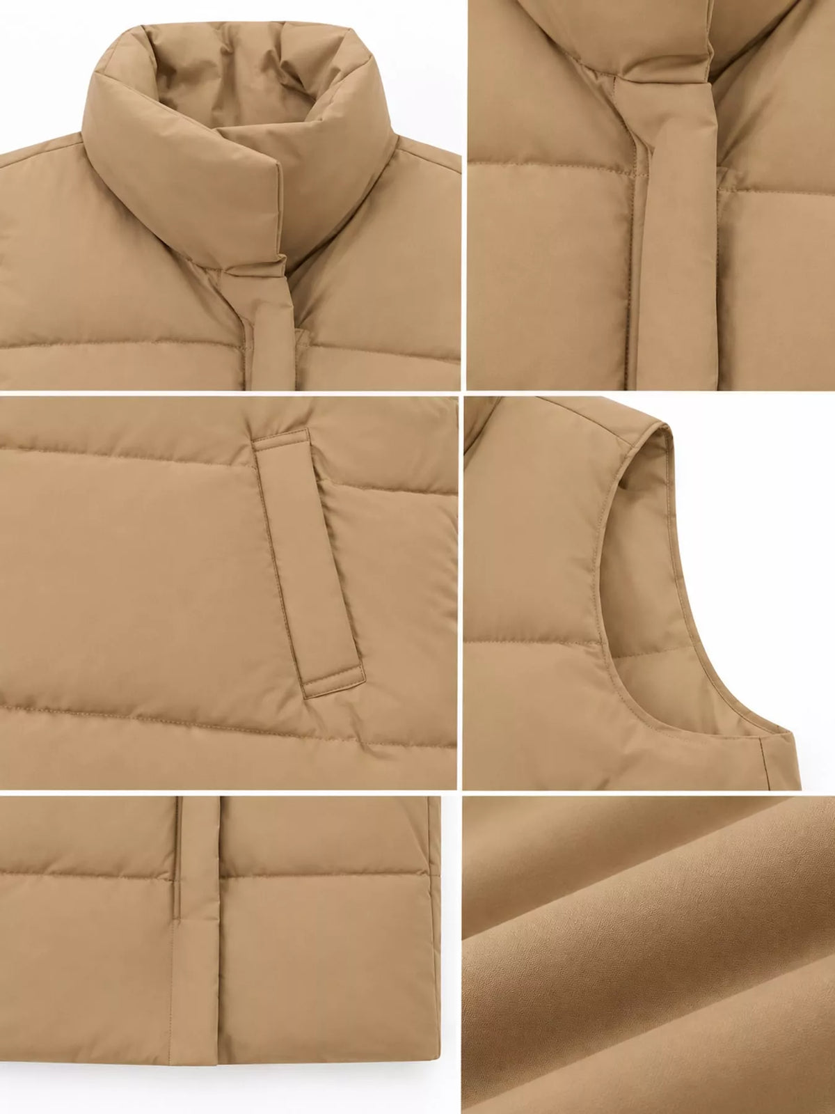 Stand-Up Collar Puffer Vest Coat