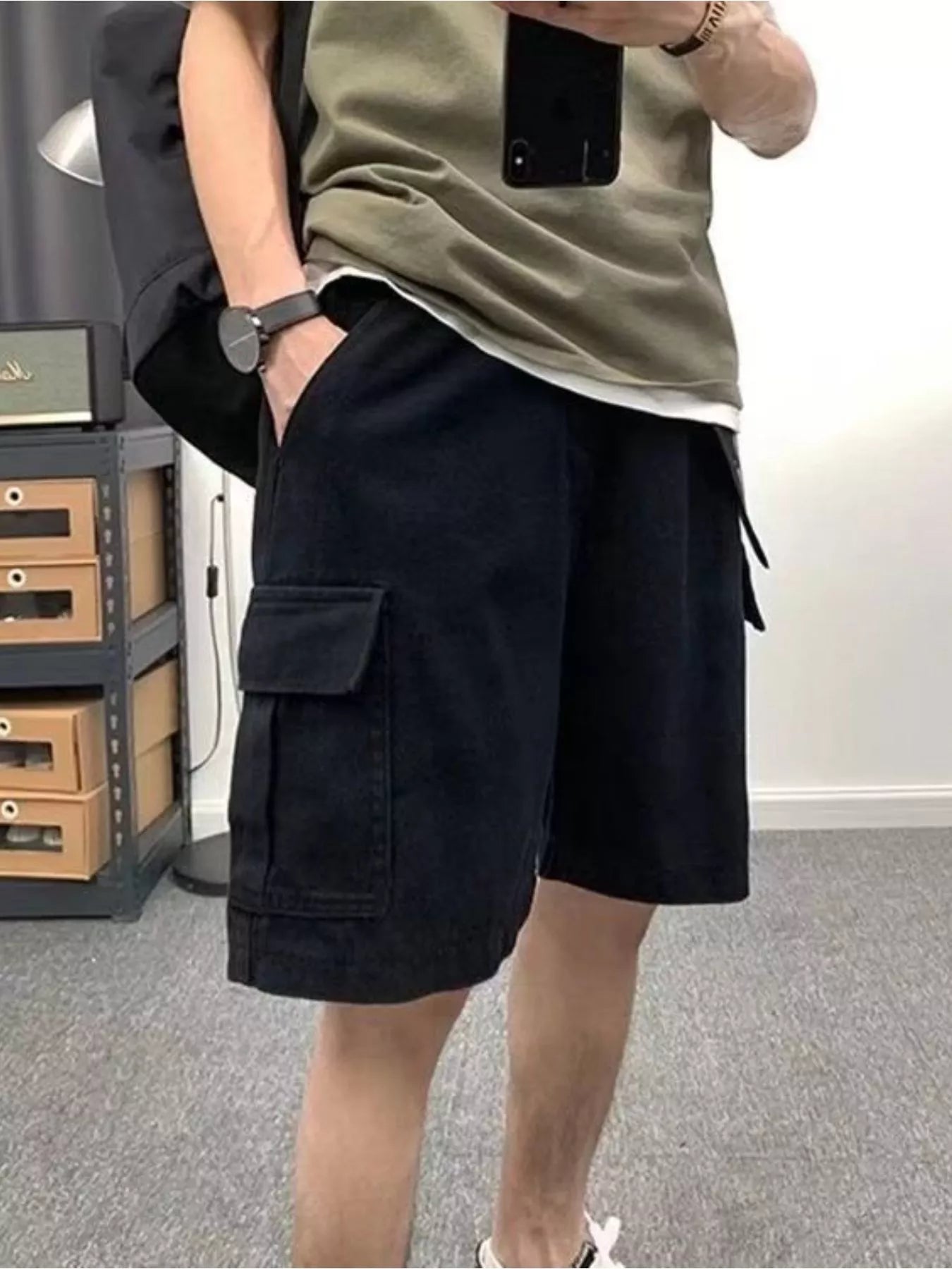 Men's Plus Size Casual Cargo Shorts