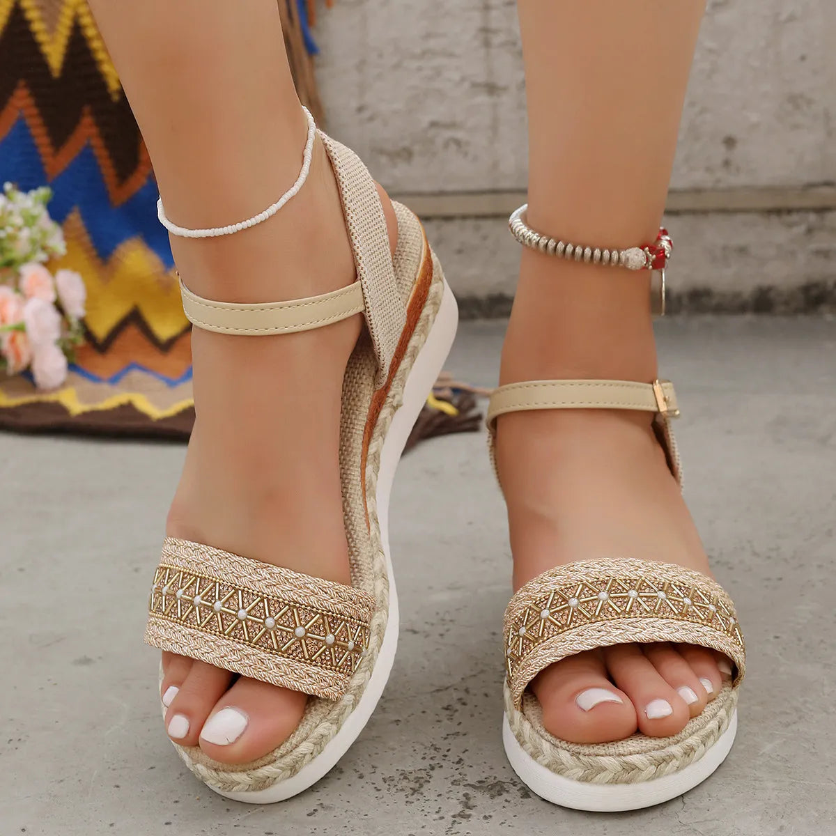 Open Toe Platform Wedge Sandals