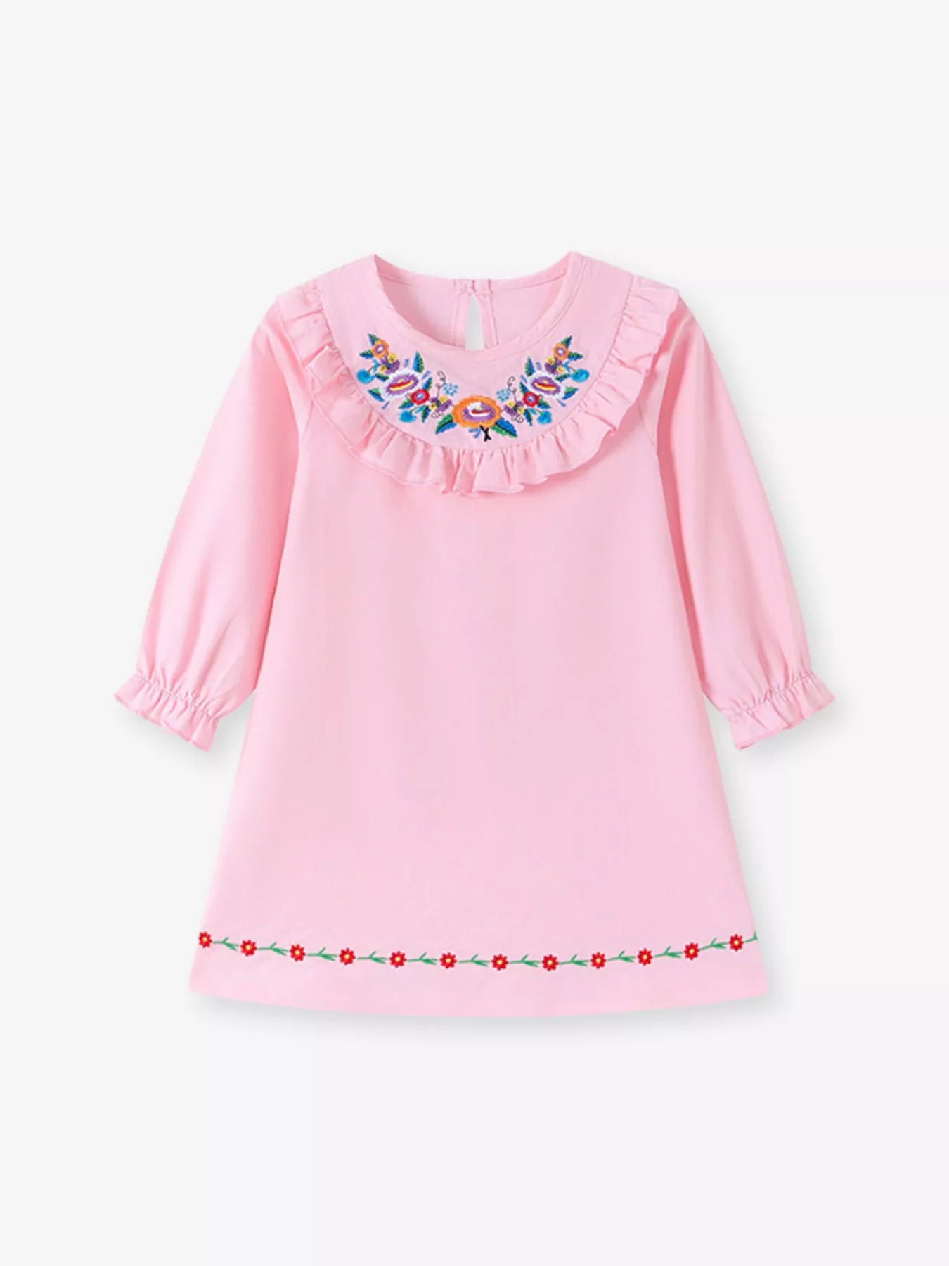 Children's Embroidered Long Sleeve Dress