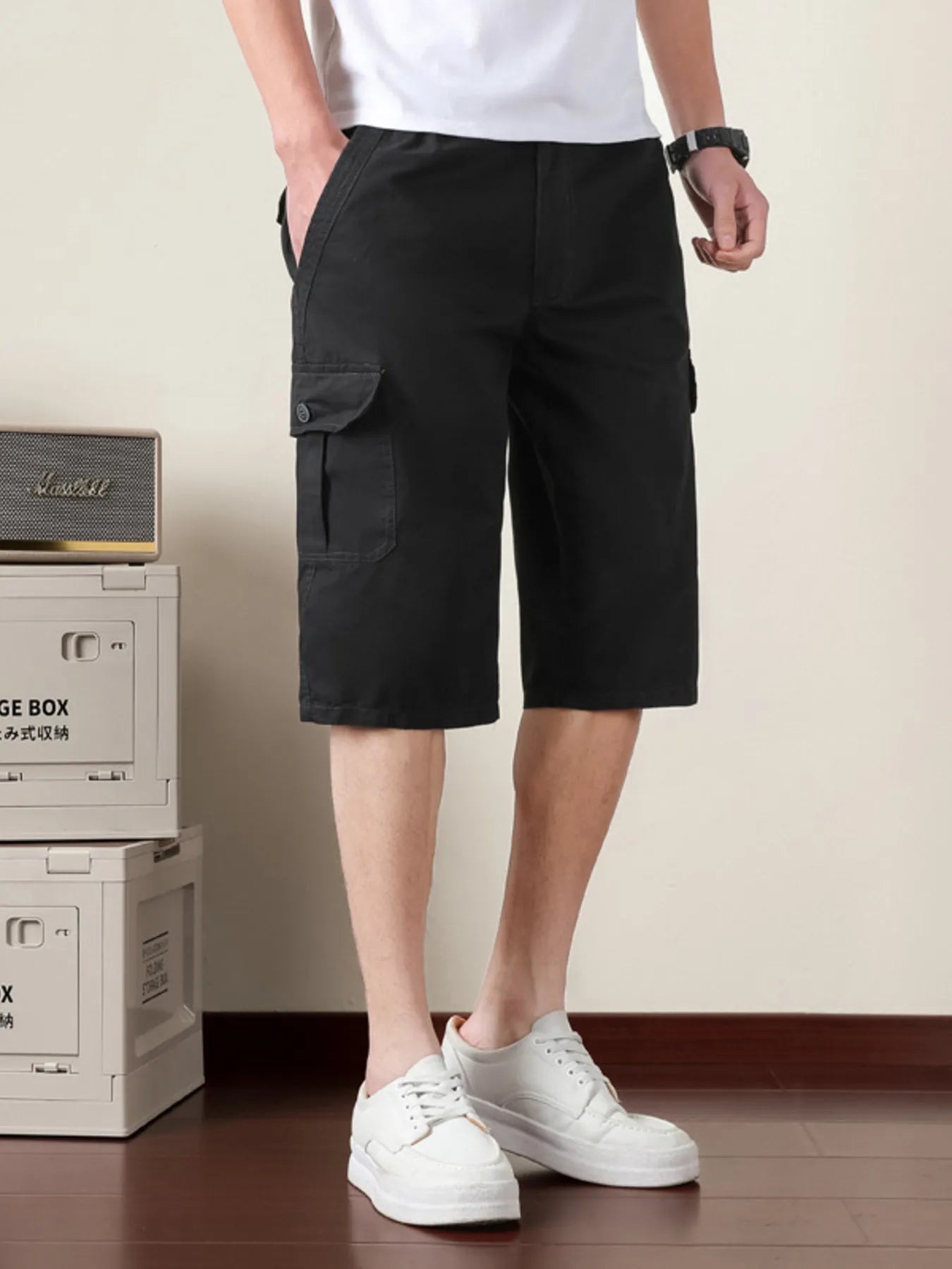 Men's Plus Size Cargo Shorts with Pockets