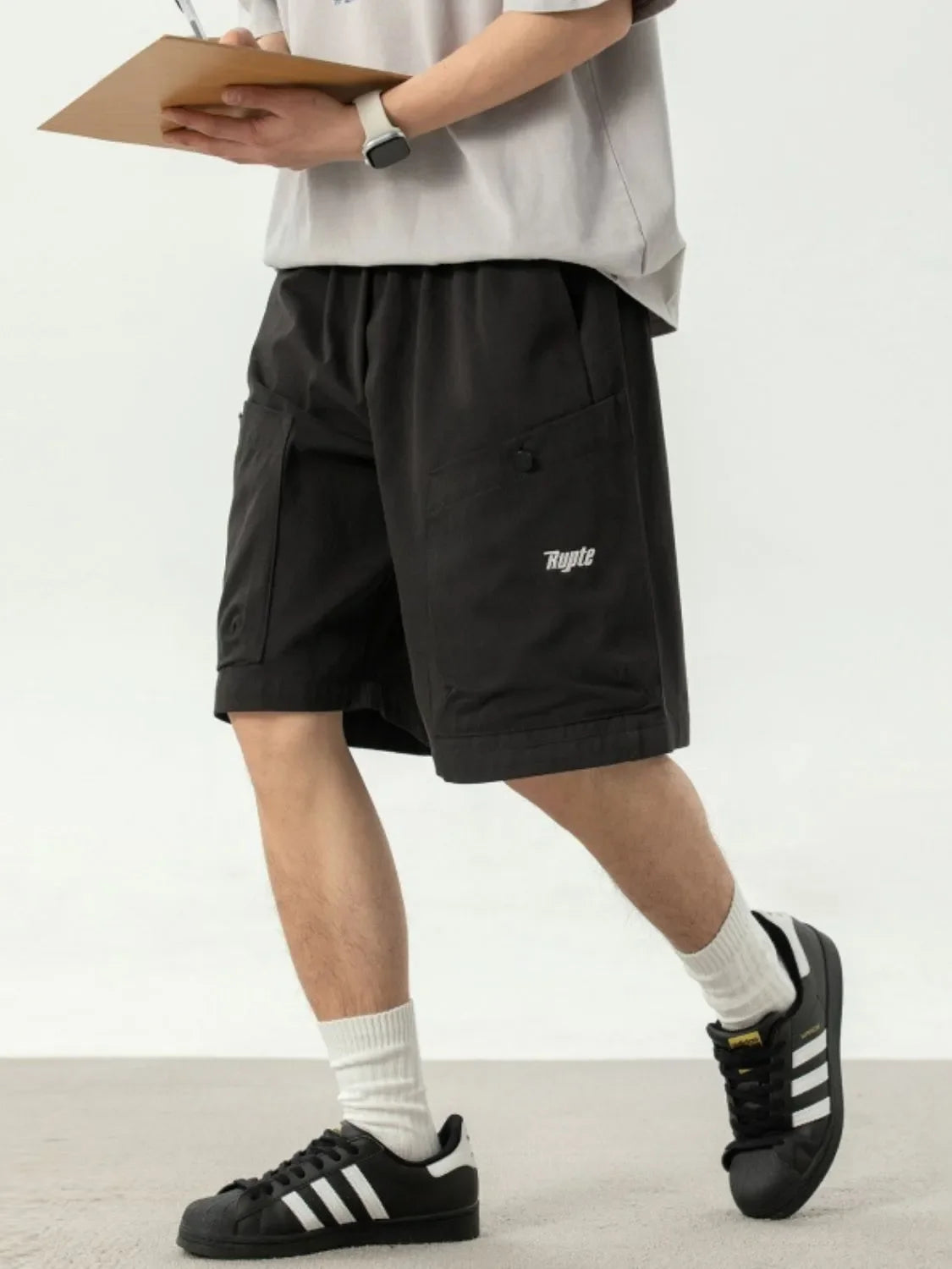 Men's Plus Size Drawstring Shorts with Pockets