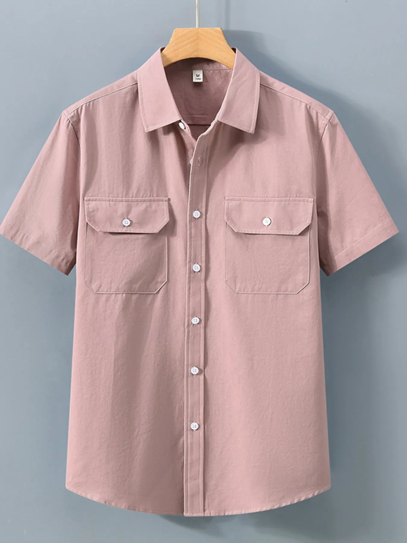 Men's Plus Size Button Up Short Sleeve Shirt