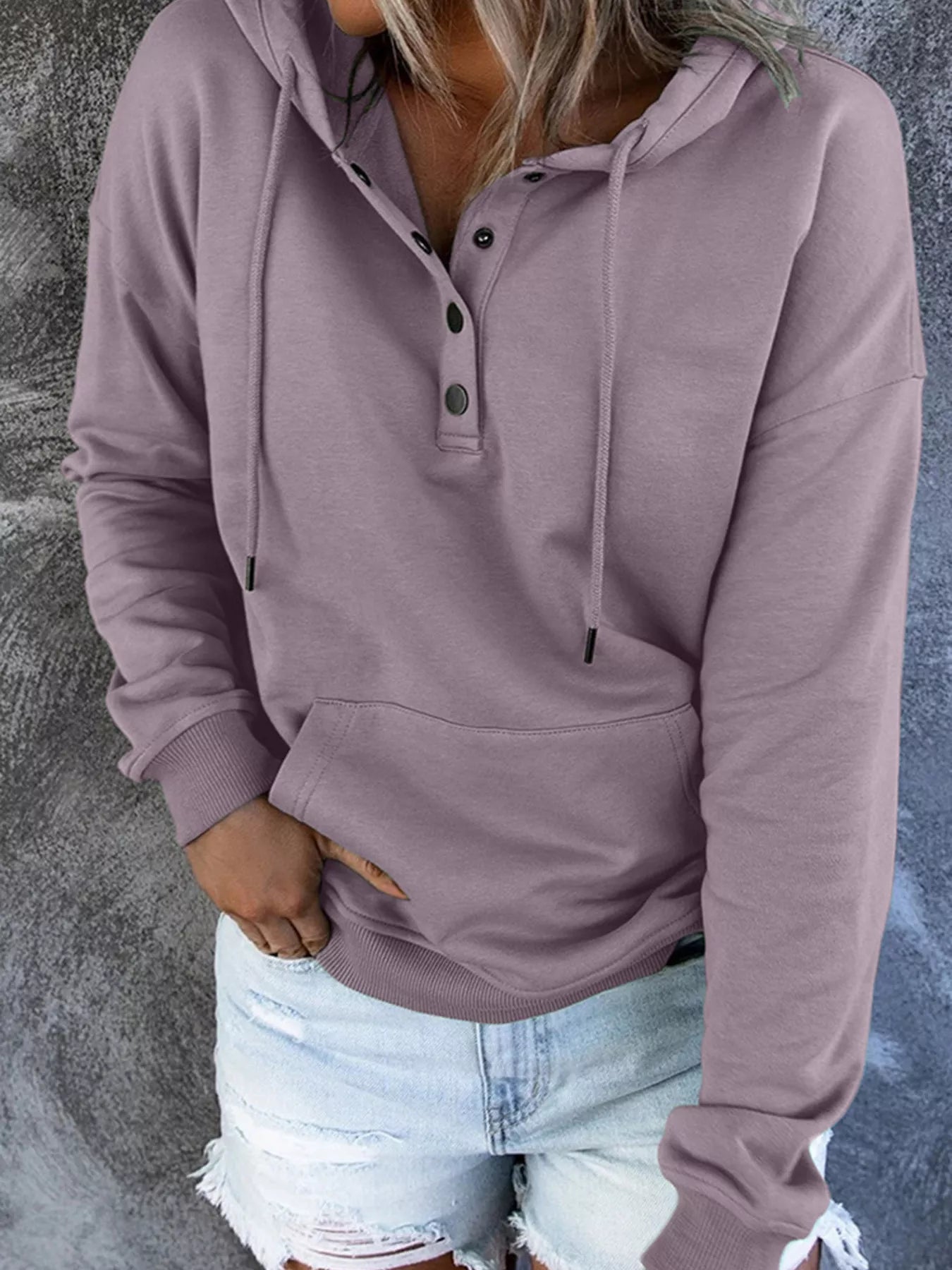 Full Size Kangaroo Pocket Drawstring Long Sleeve Hoodie Plus Size