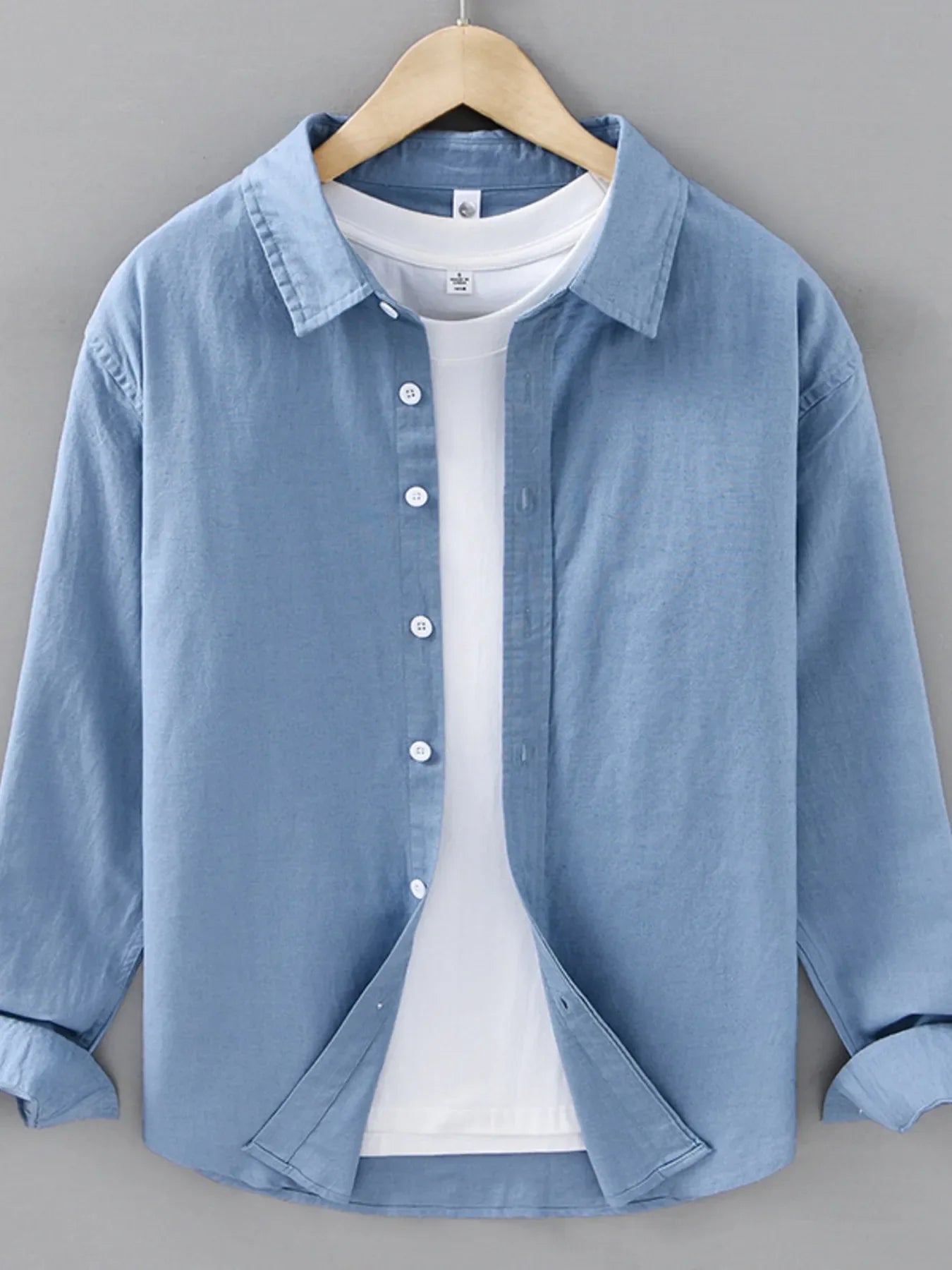 Men's Plus Size Button Up Long Sleeve Shirt