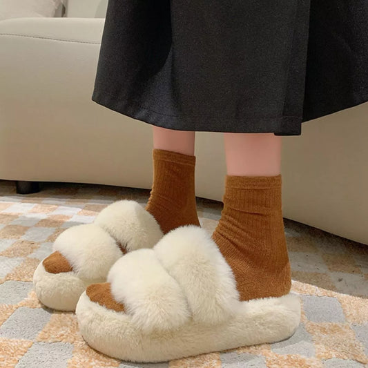 Fluffy Open Toe Slippers