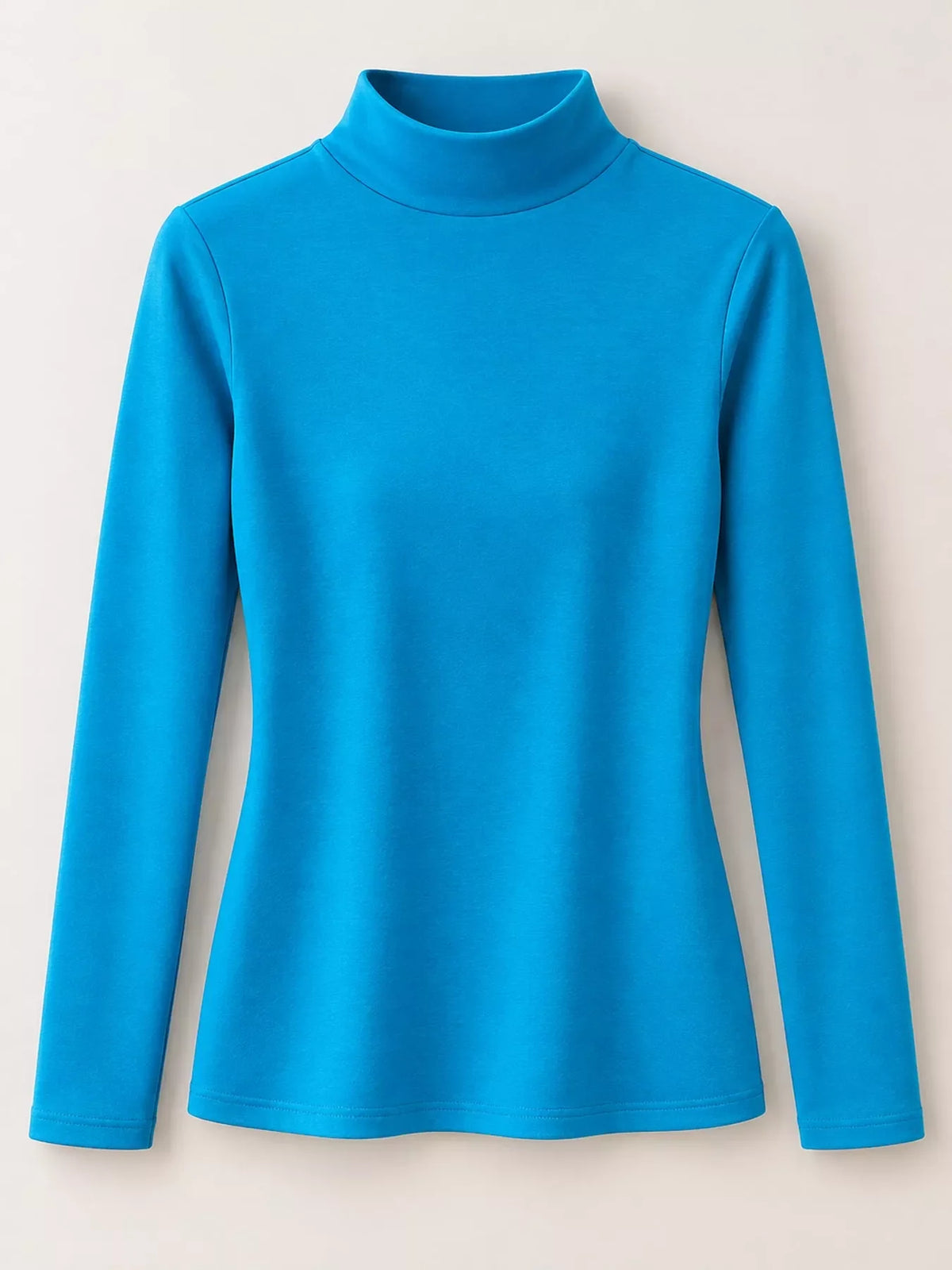 Full Size Slim-Fit Mock Neck Long Sleeve Basic T-Shirt Plus Size