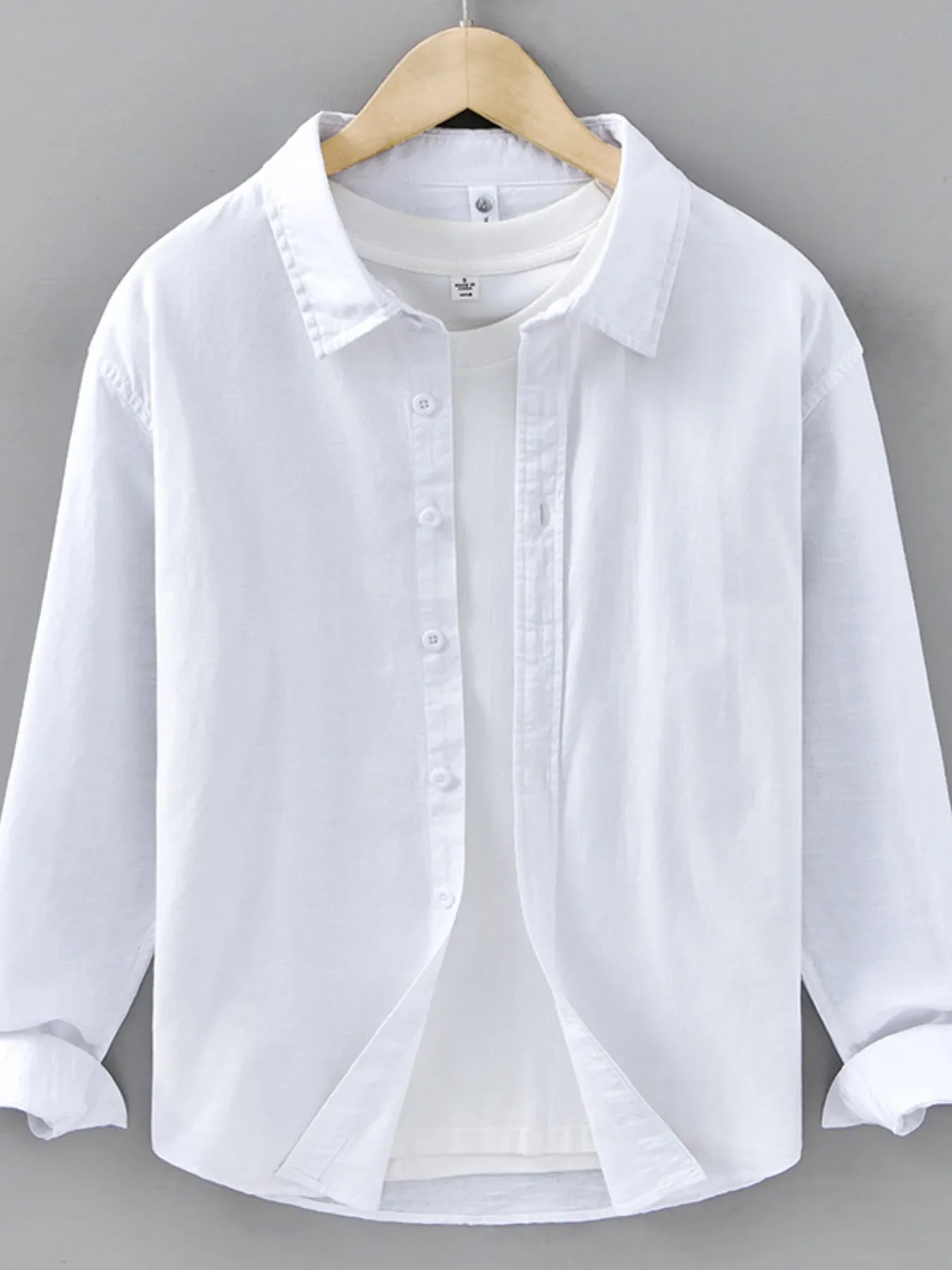 Men's Plus Size Button Up Long Sleeve Shirt