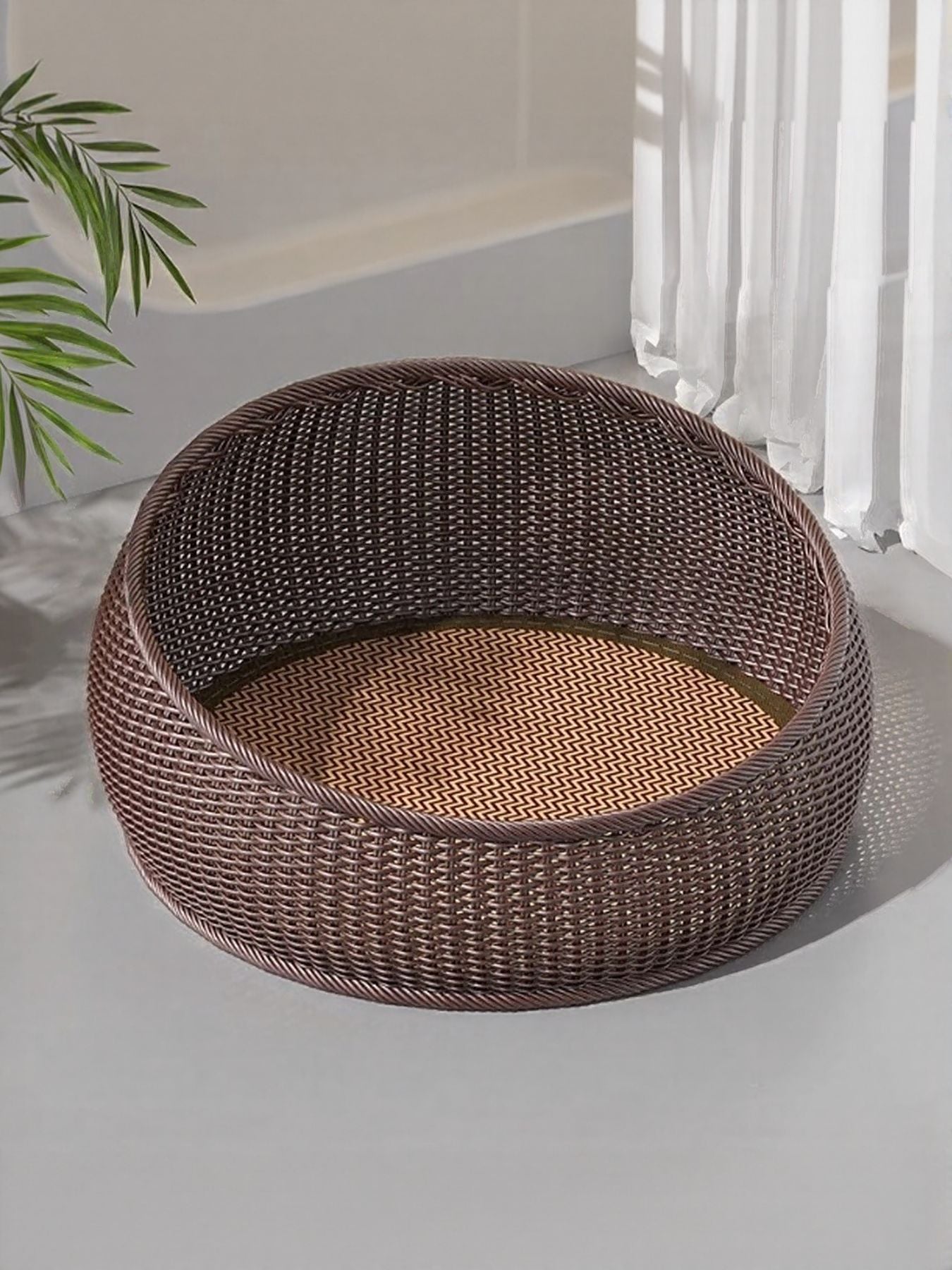 Round Woven Rattan Pet Nest