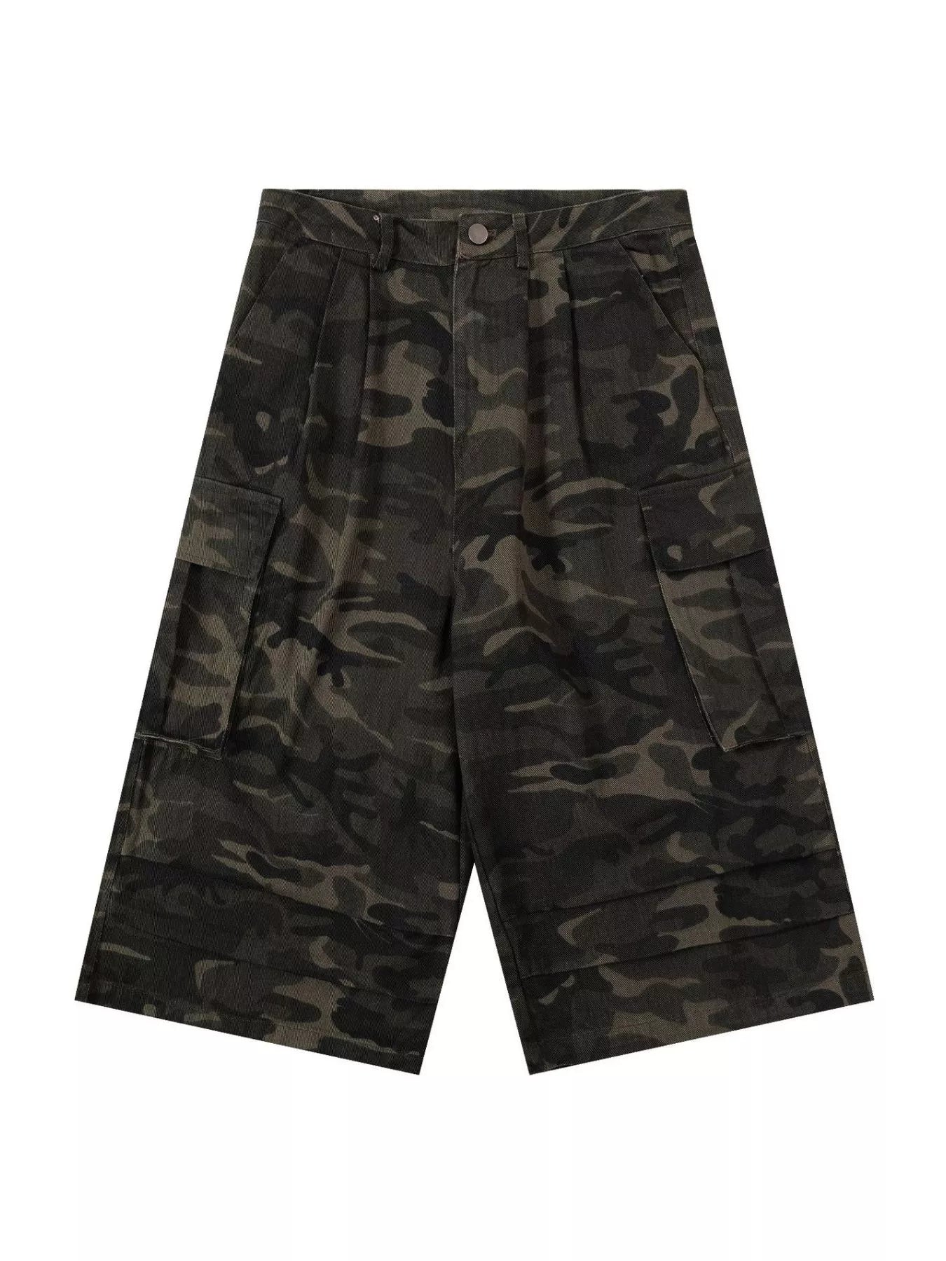 Men's Camouflage Wide-Leg Cargo Capris