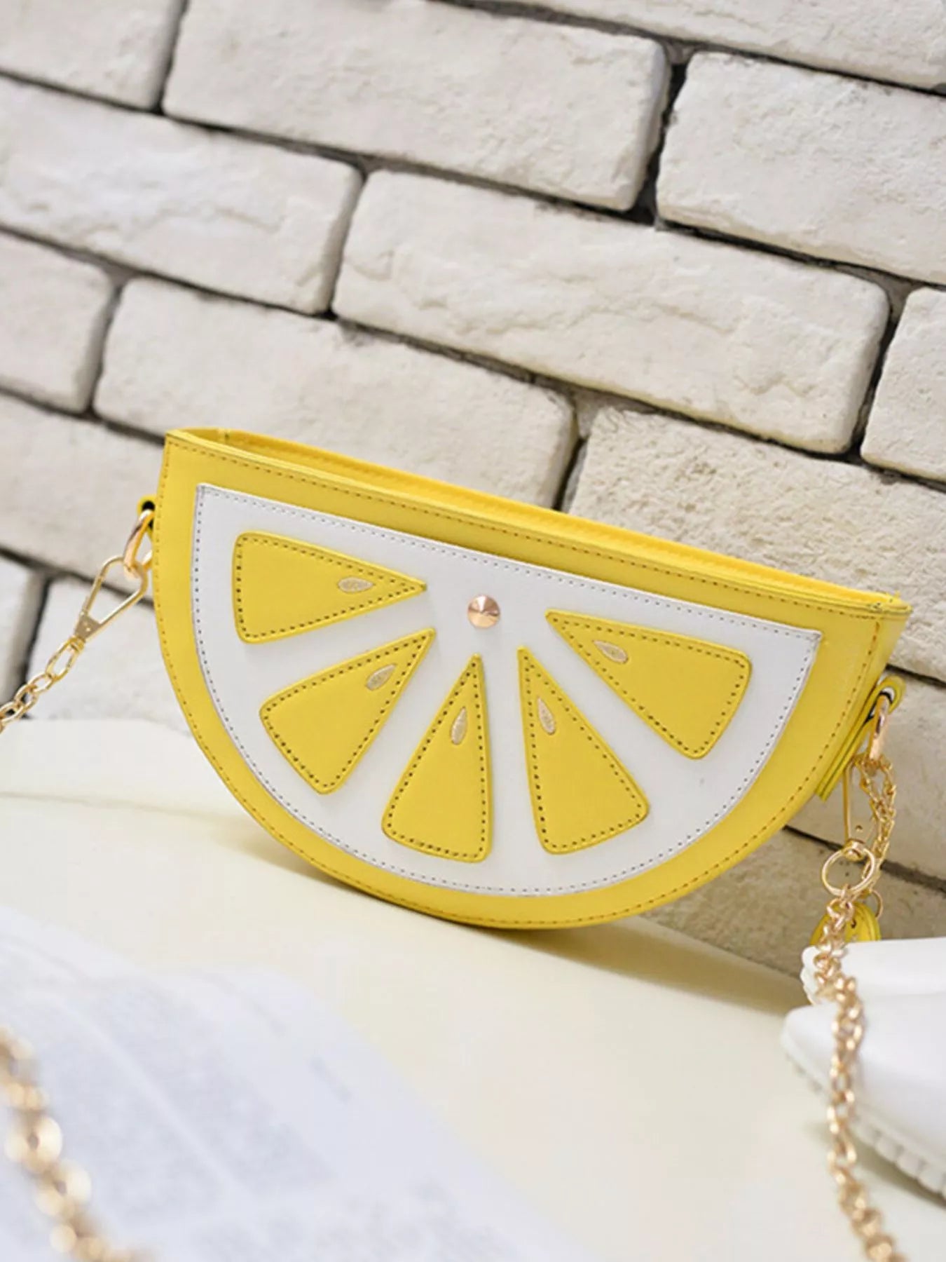 Fruit-Shaped Crossbody Bag with Chain Strap