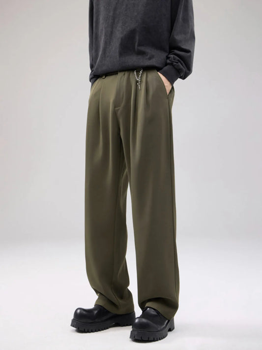 Men's Full Size Drawstring Wide Leg Pants with Pockets Plus Size