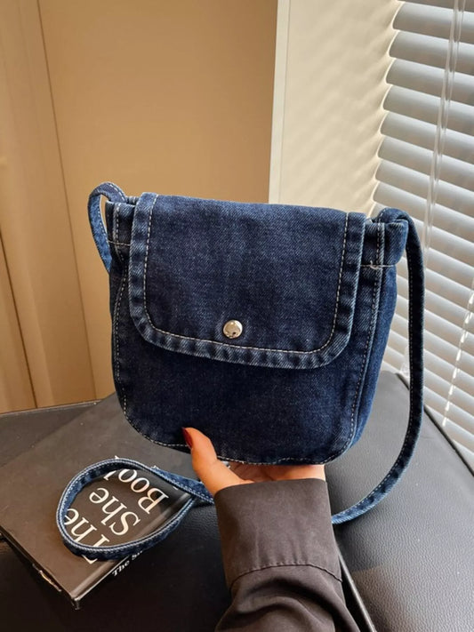 Denim Flap Crossbody Bag