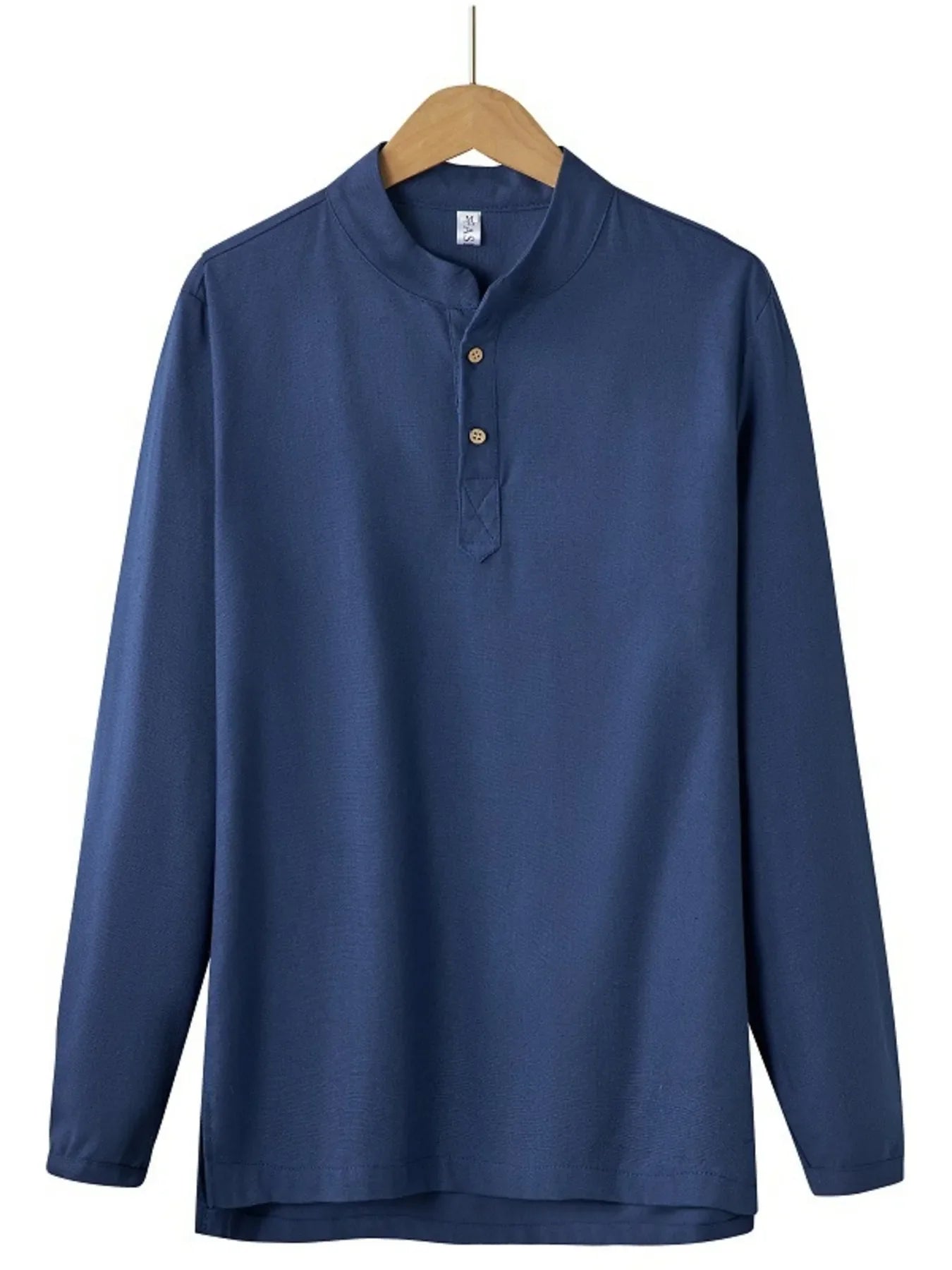 Men's Plus Size Button Detail Long Sleeve Blouse