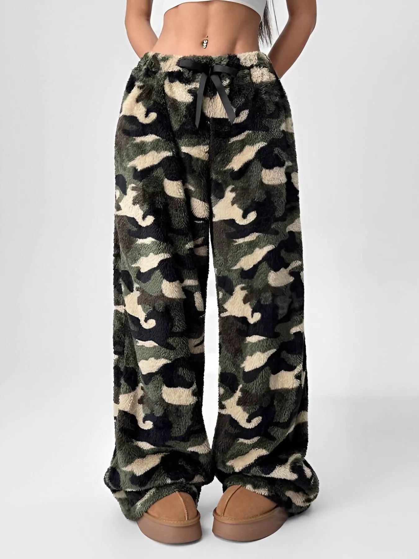 Drawstring Wide Leg Pants