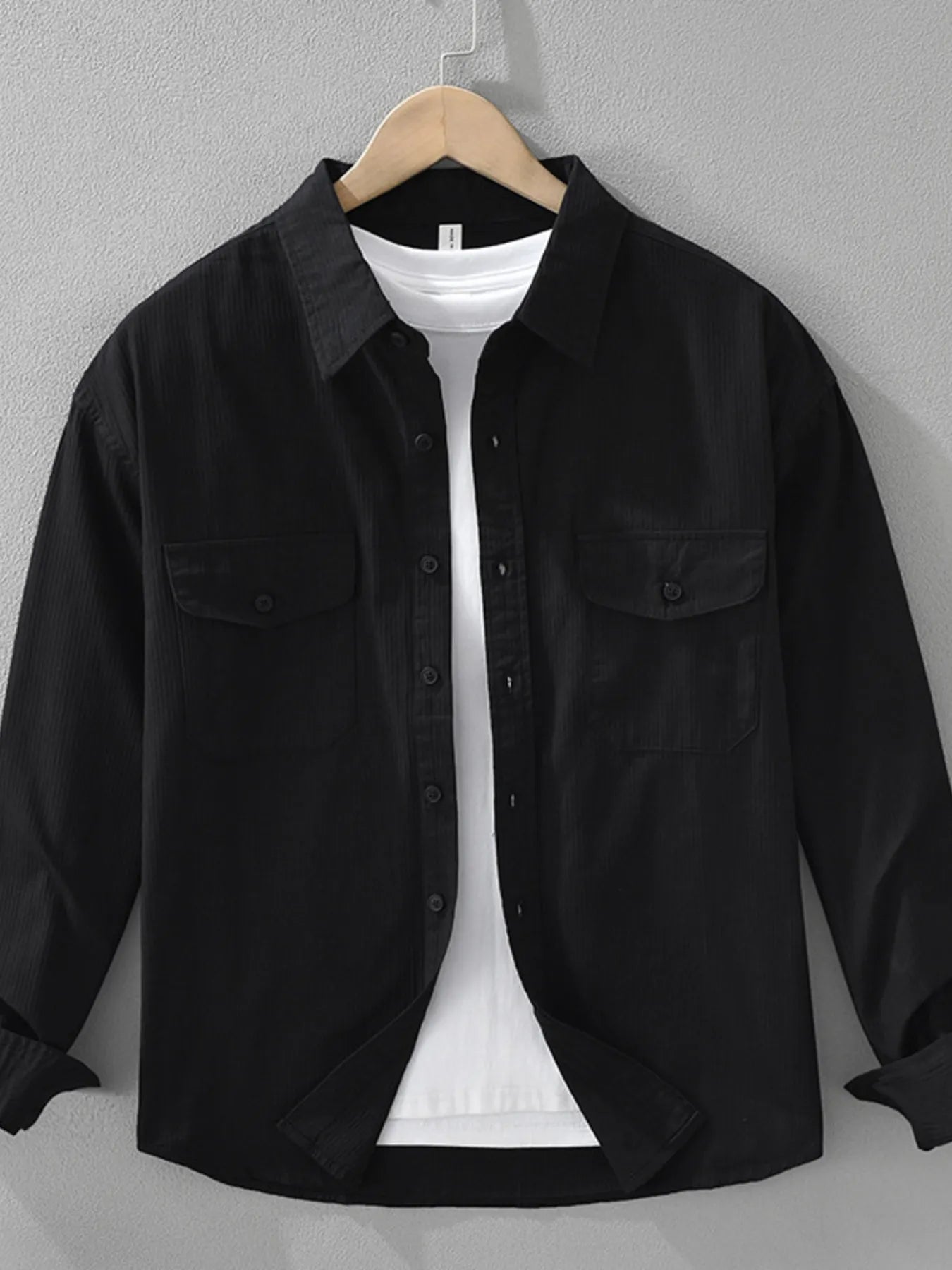 Men's Plus Size Button Up Long Sleeve Shirt