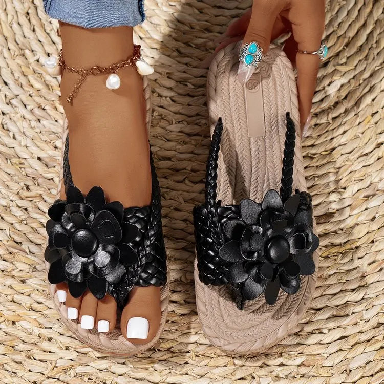 Floral Embellished Comfort Slide Sandals