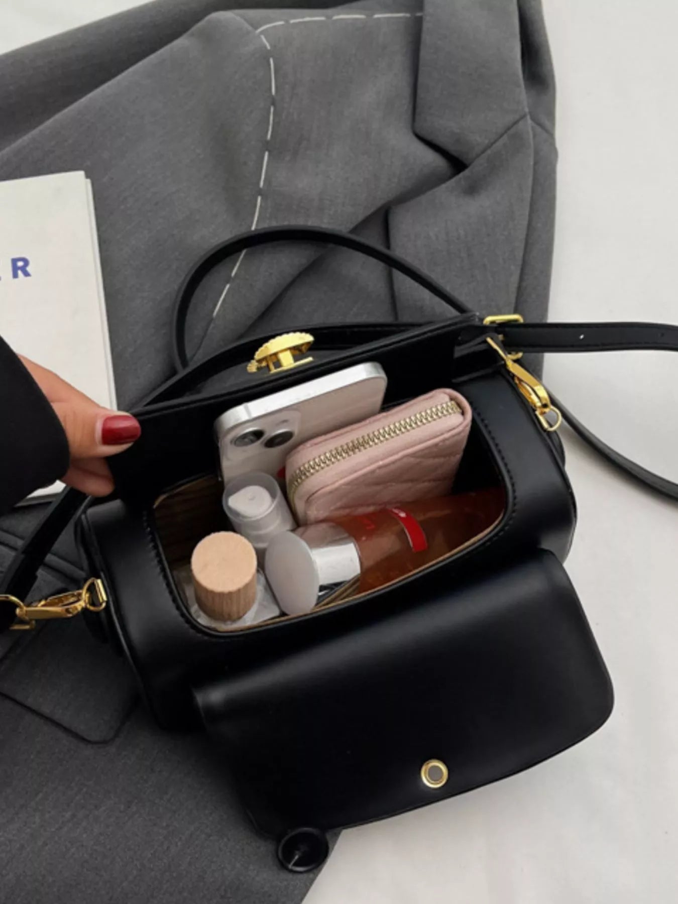 PU Leather Flap Crossbody Bag