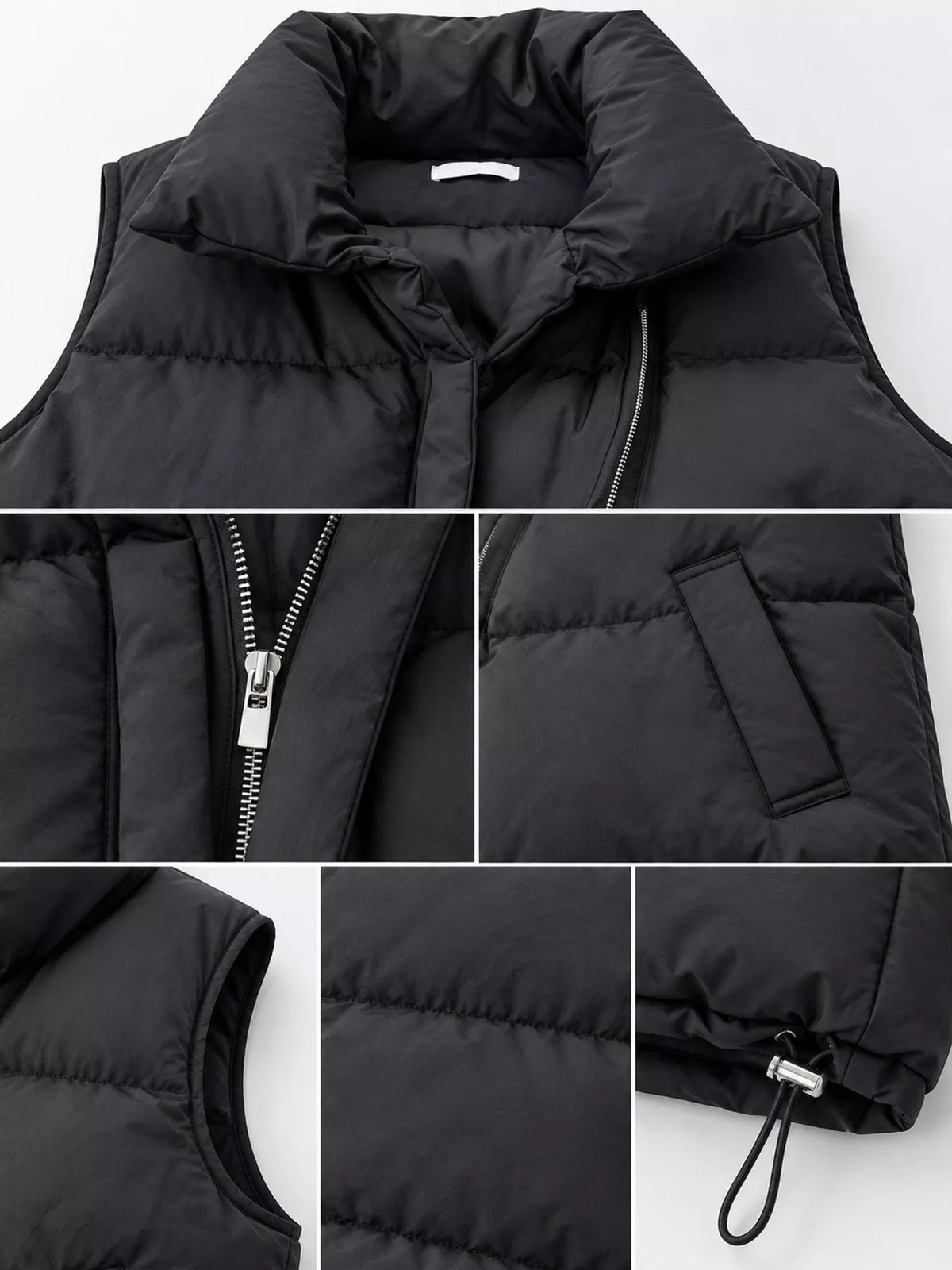 Stand-Up Collar Puffer Vest Coat