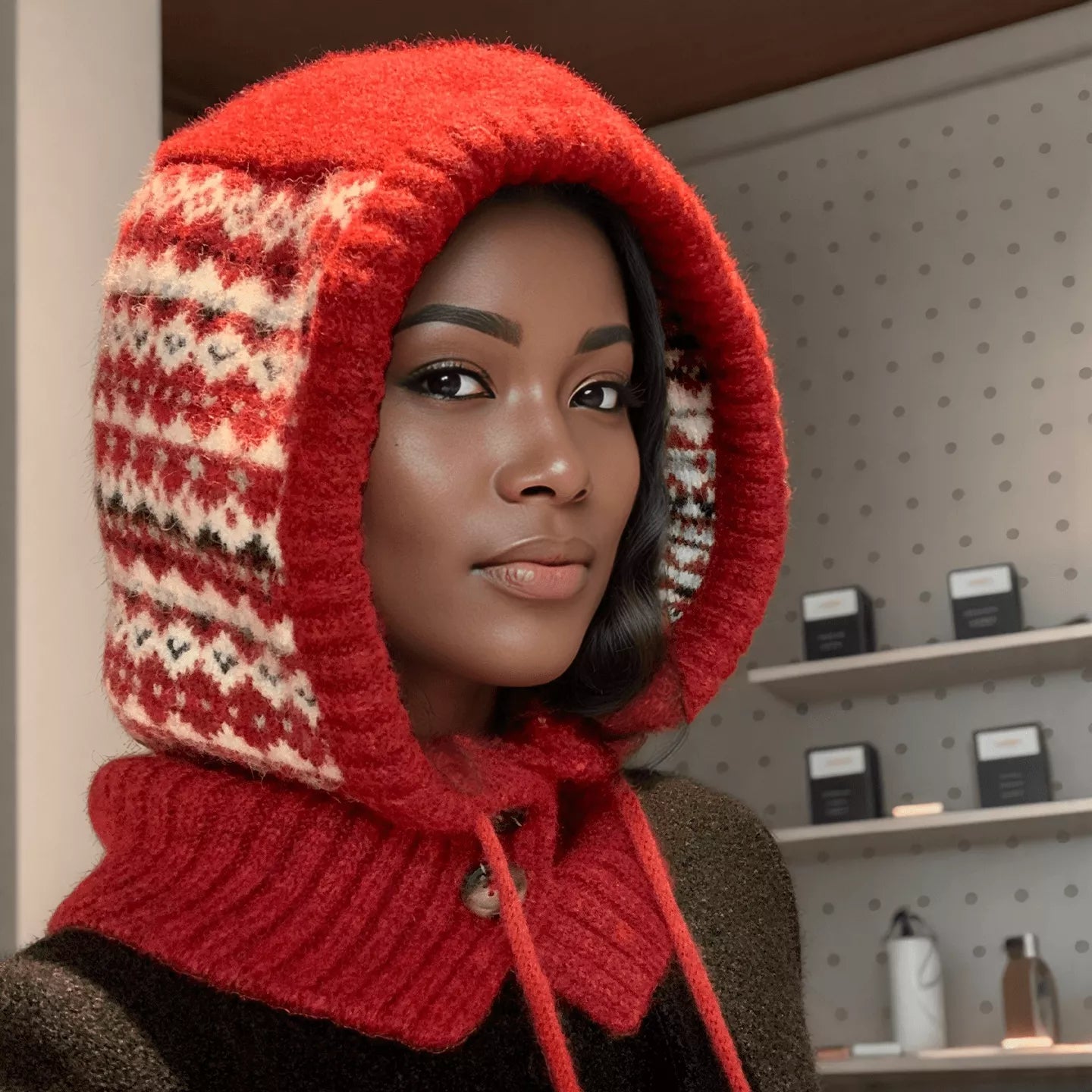 Drawstring Knitted Hat