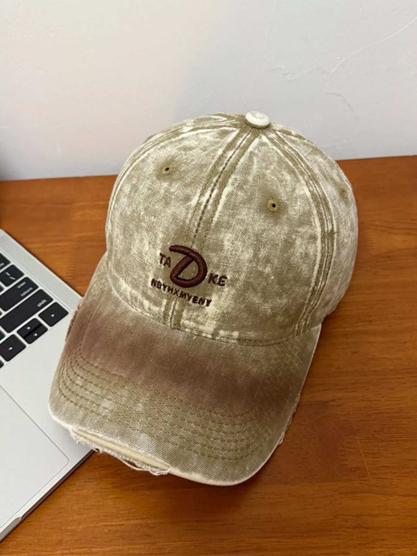 Distressed Embroidered Baseball Cap