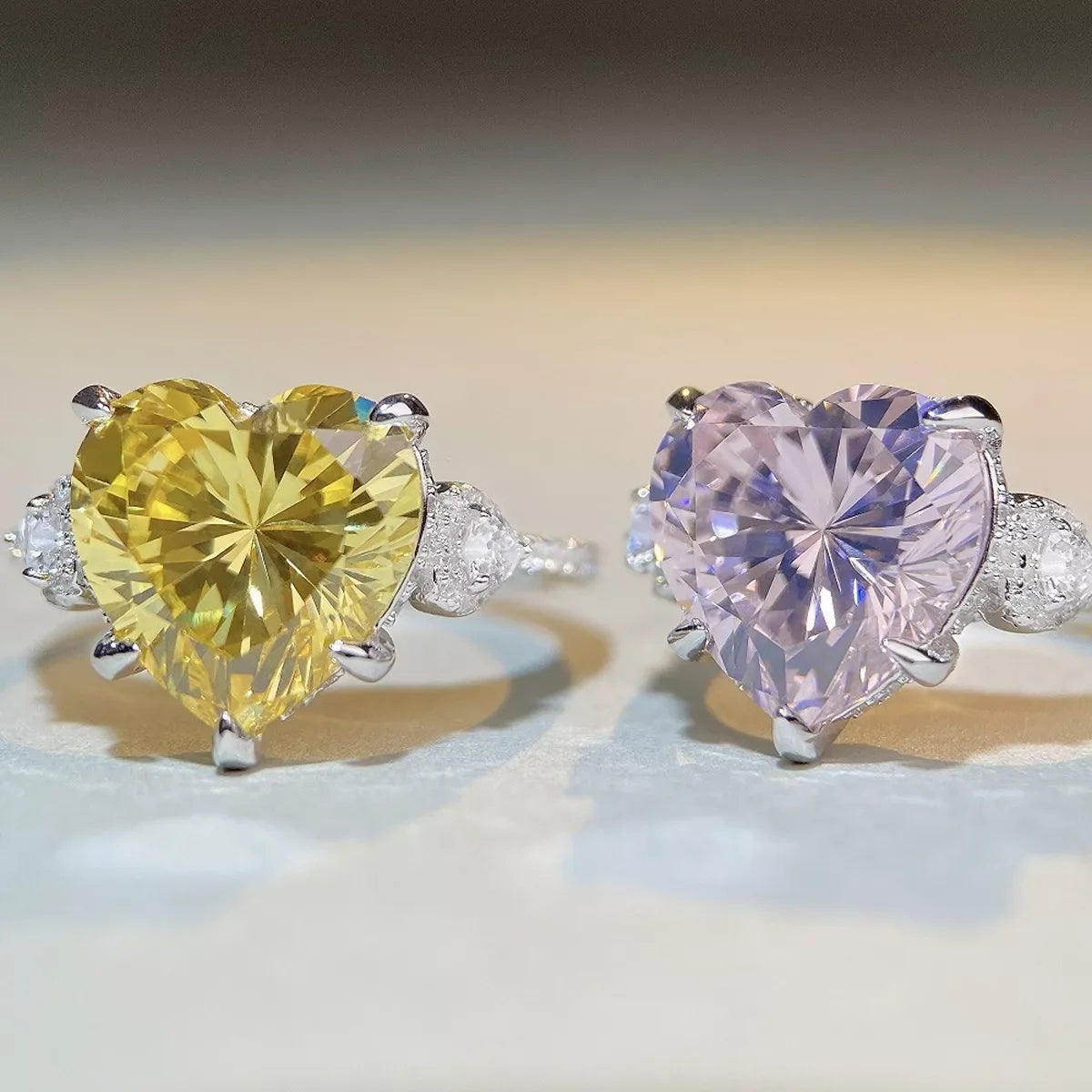 925 Sterling Silver Zircon Heart Ring