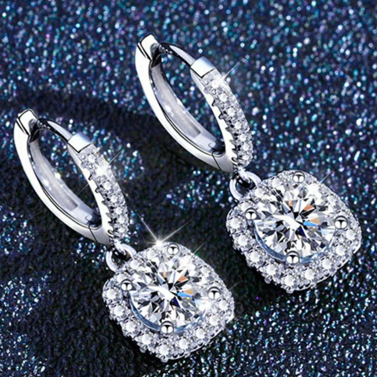 1 Carat Moissanite 925 Sterling Silver Drop Earrings