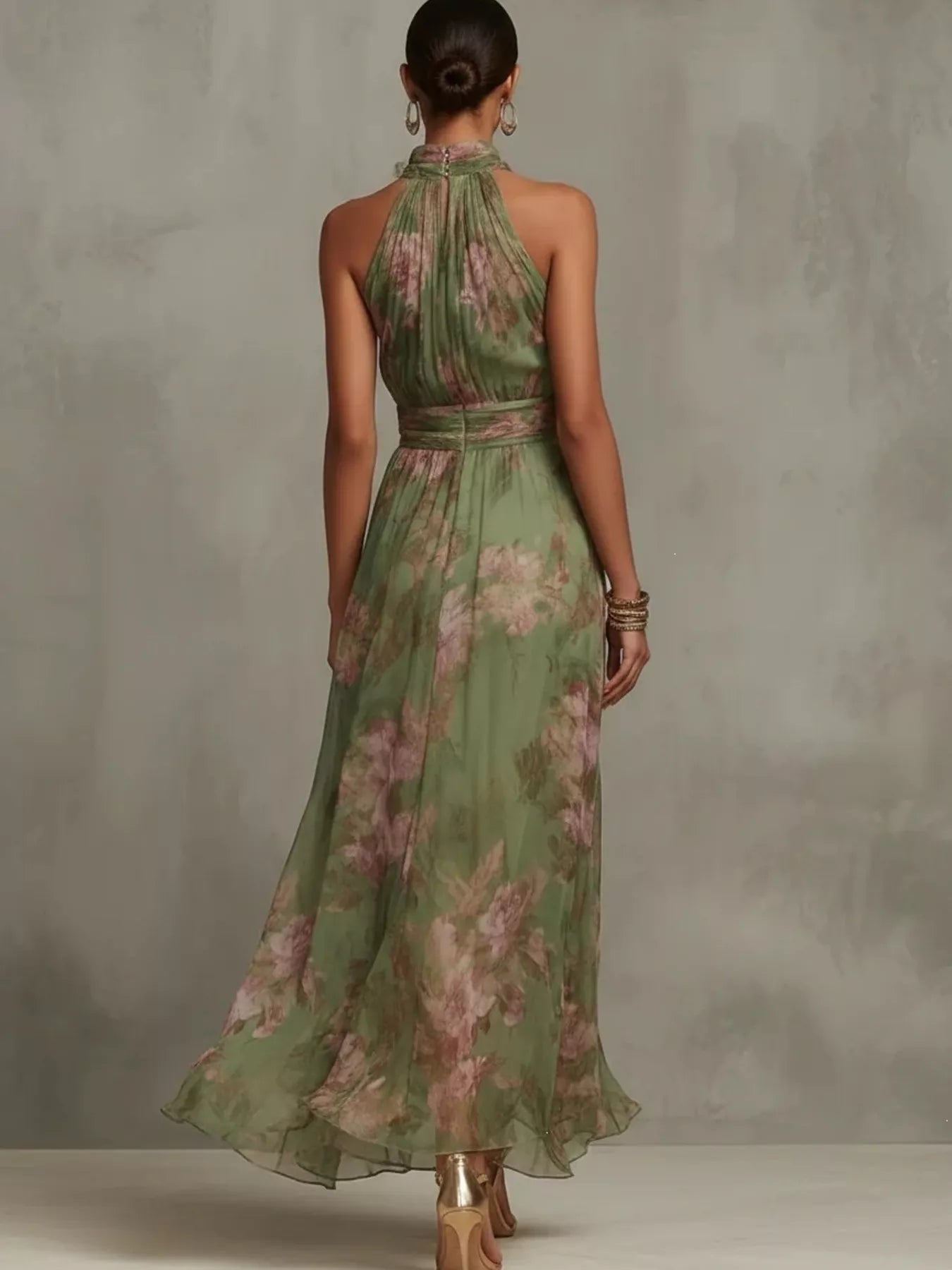 Full Size Floral Print Sleeveless Maxi Dress Plus Size