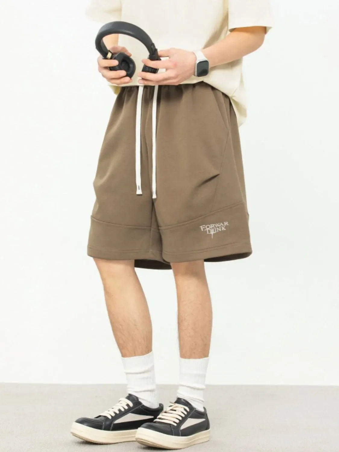 Men's Plus Size Drawstring Shorts with Pockets