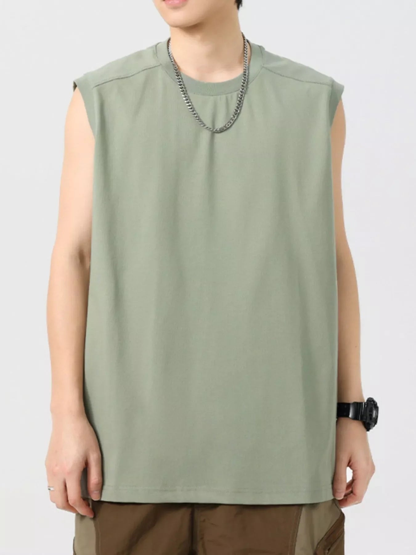 Men's Plus Size Round Neck Tank