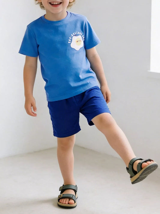 Children's Sunny Egg Graphic Tee and Shorts Set