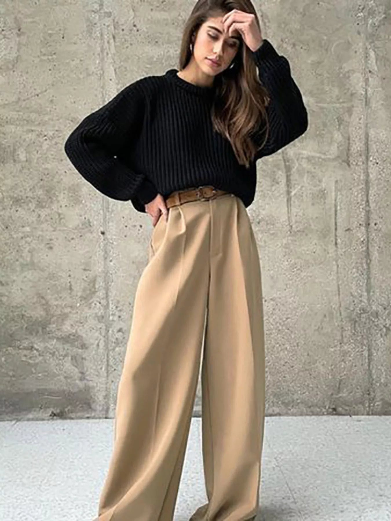 Wide Leg Pleated Pants