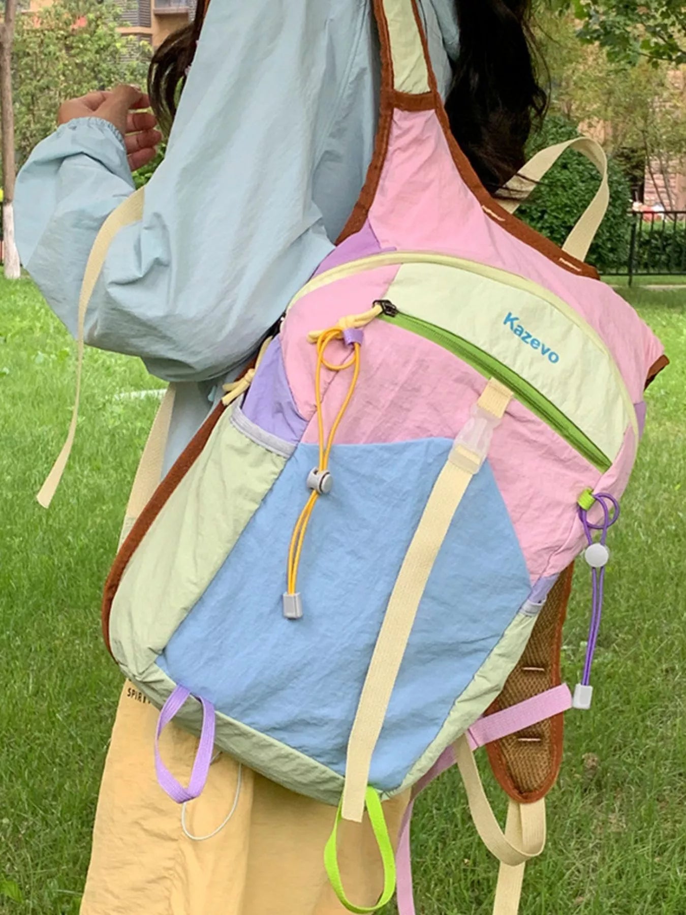 Lightweight Color Block Backpack Bag
