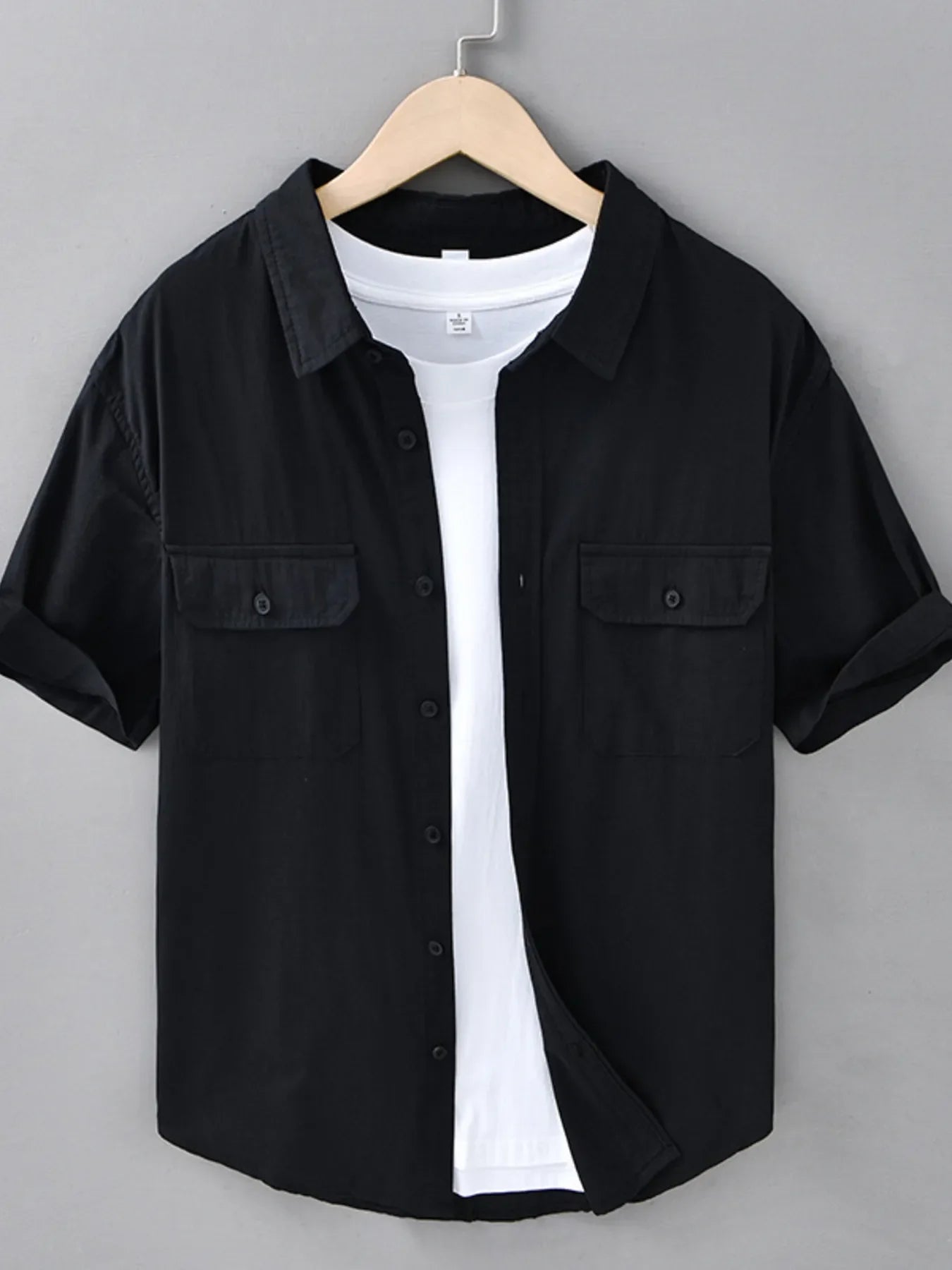 Men's Plus Size Button Up Short Sleeve Shirt