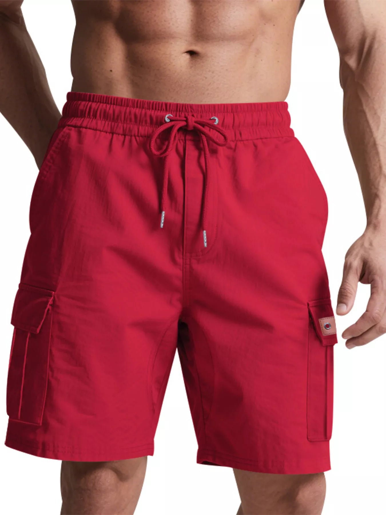 Men's Full Size Cargo Shorts with Drawstring Plus Size