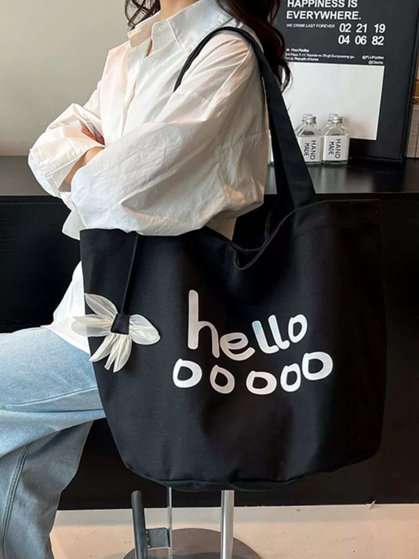 Letter Canvas Tote Bag