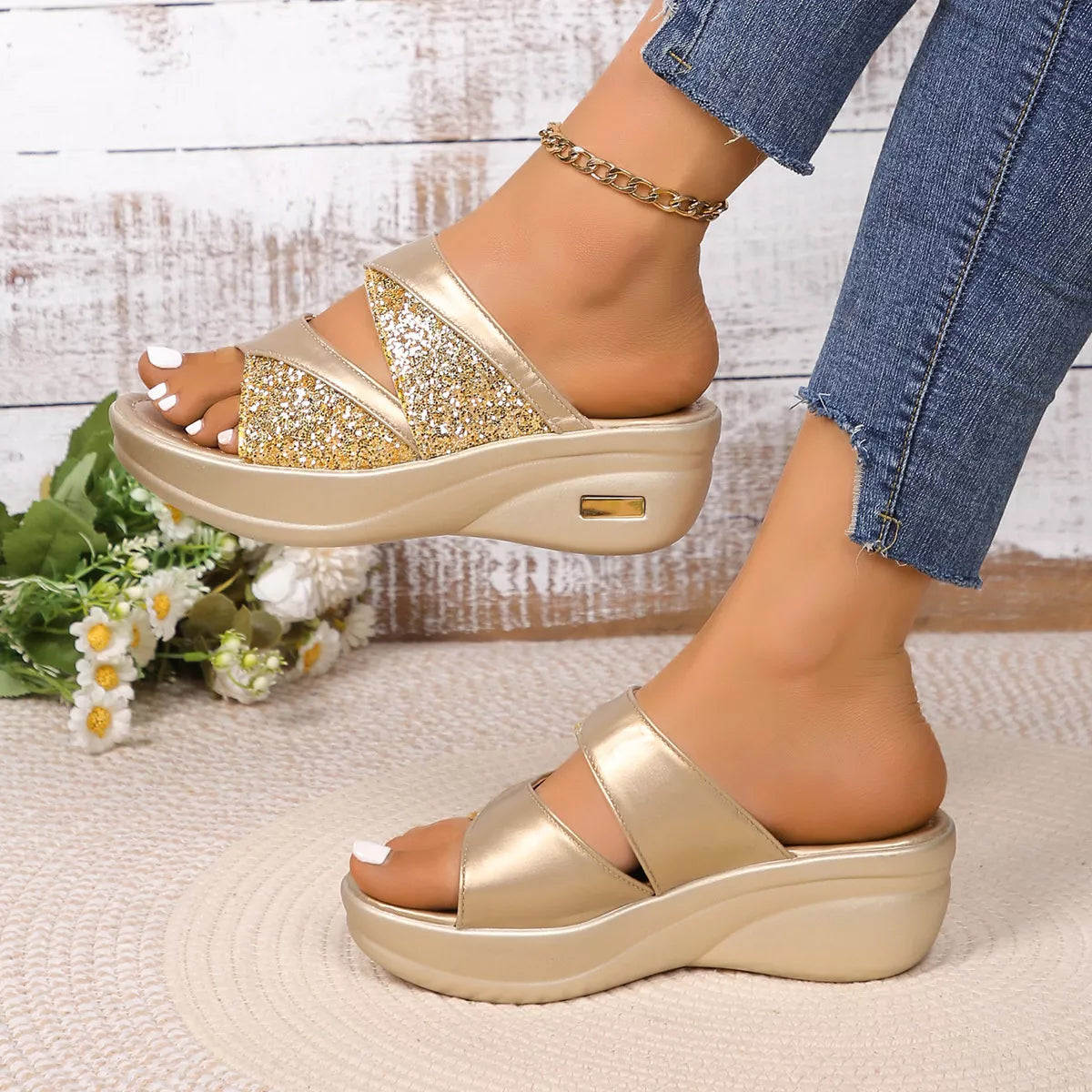 Open Toe Platform Wedge Sandals