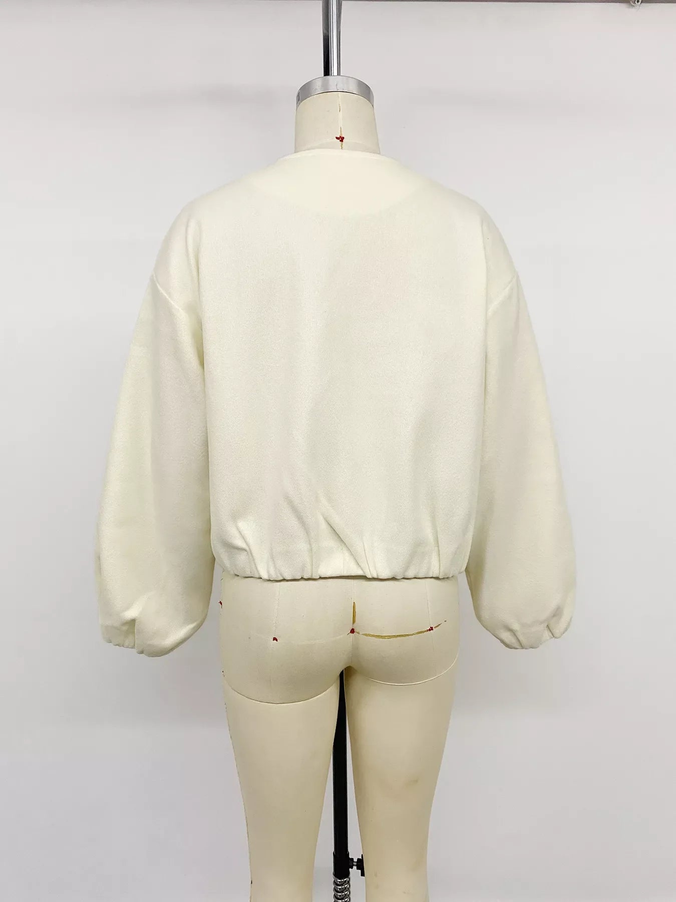 Fleece Bomber Jacket with Zipper Closure