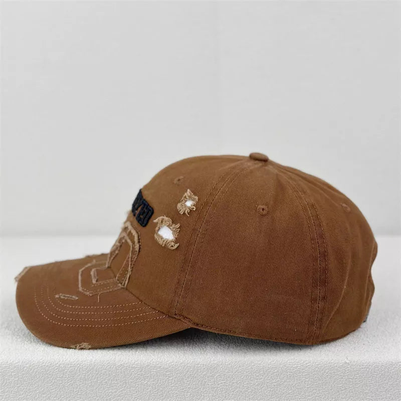 Distressed Embroidered Baseball Cap