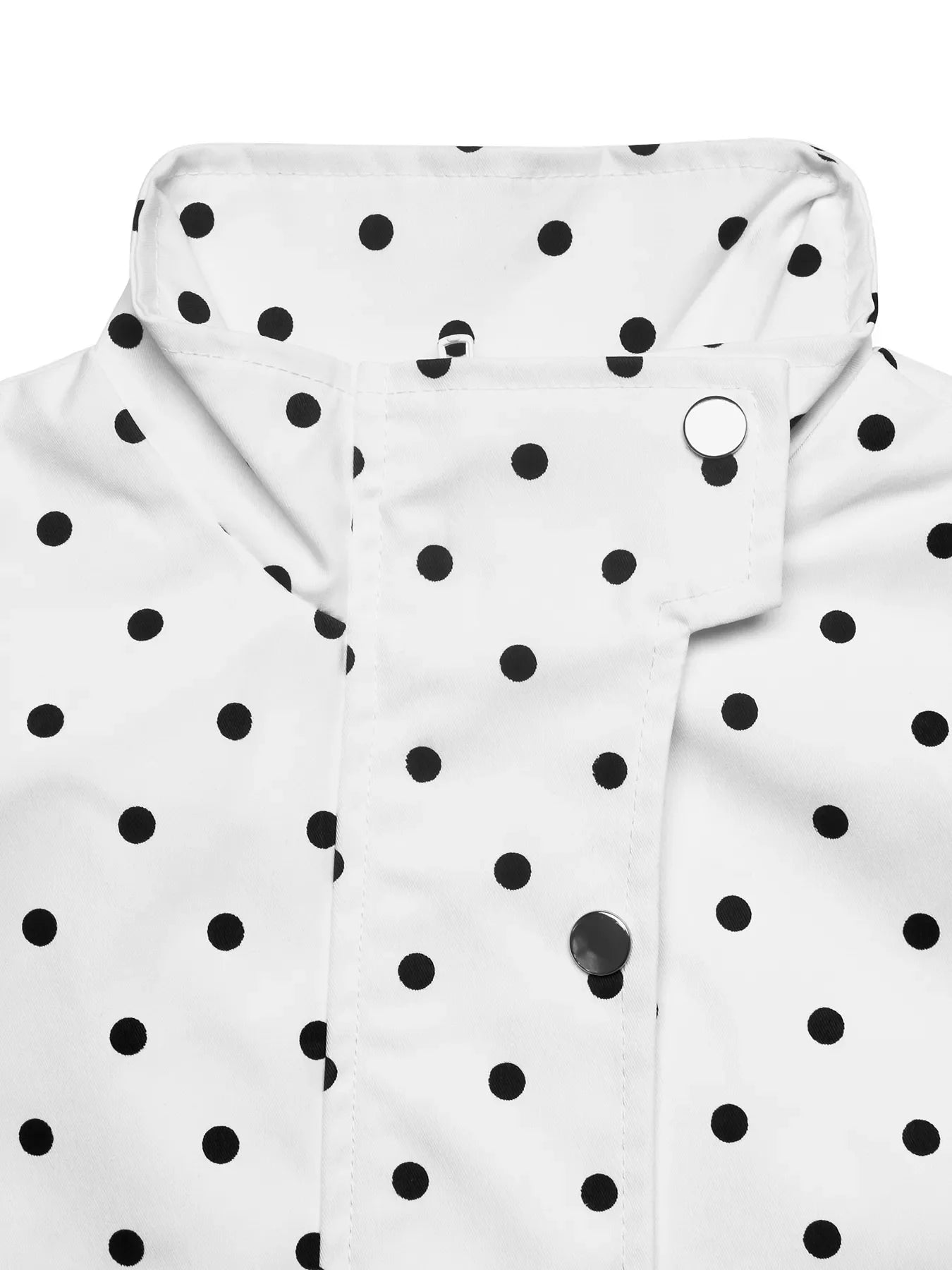 Polka Dot Zip Up Cropped Jacket