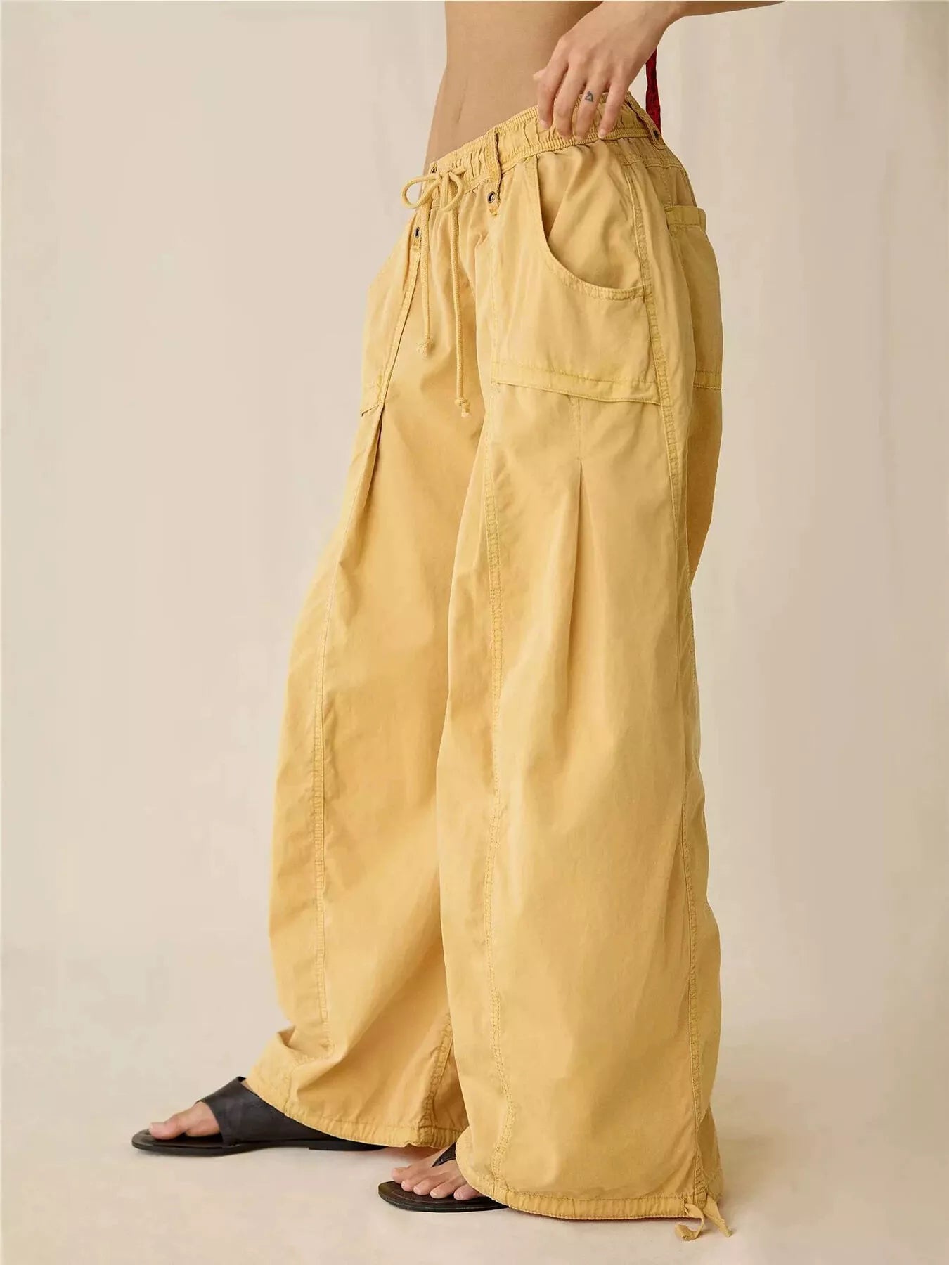 High-Waisted Cargo Wide-Leg Pants
