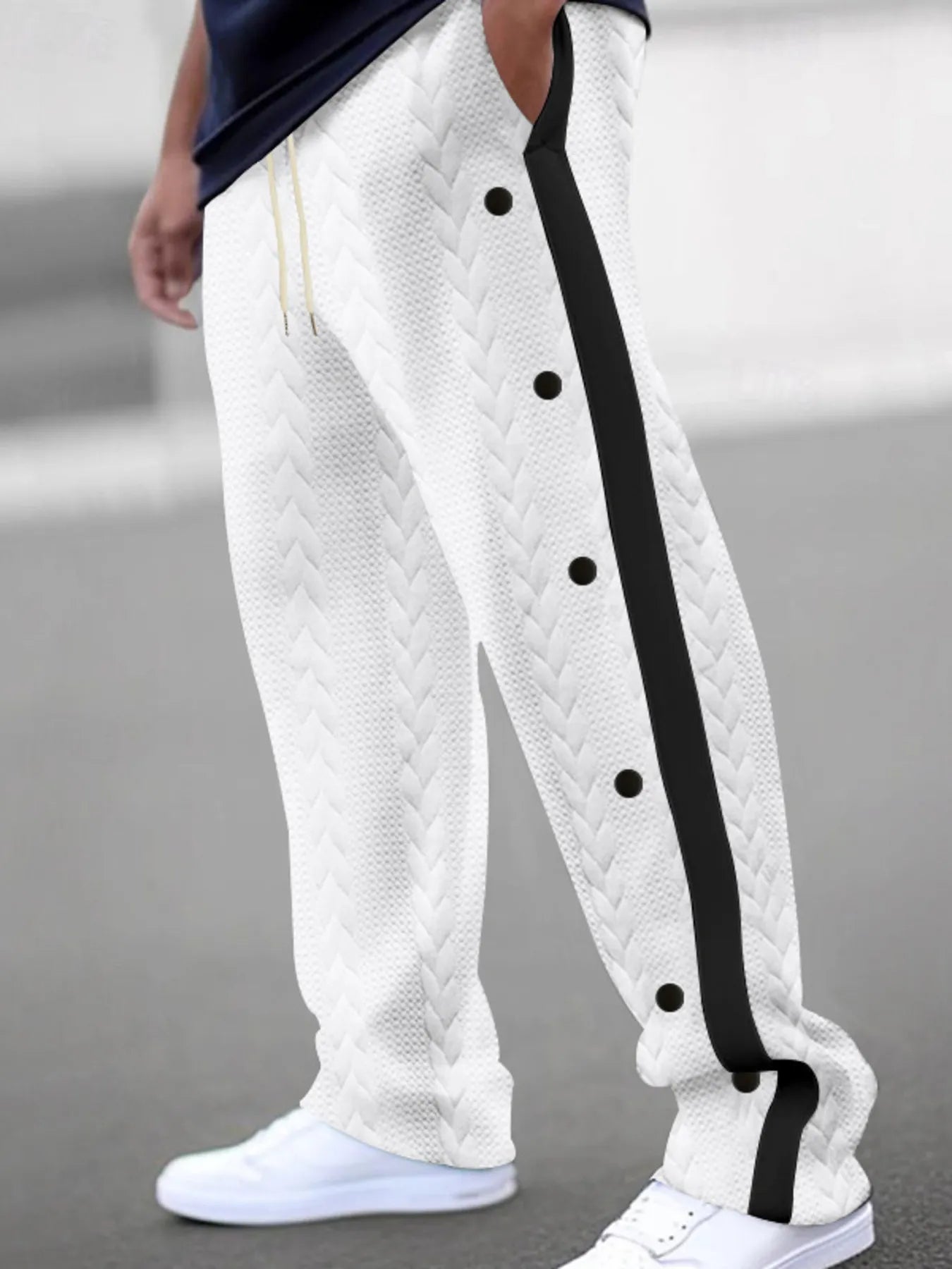 Men's Full Size Textured Drawstring Pants Plus Size