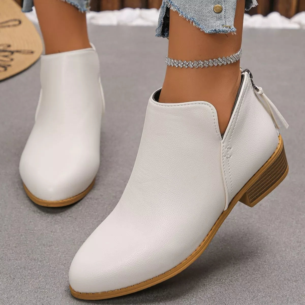 Point Toe Block Heels Boots