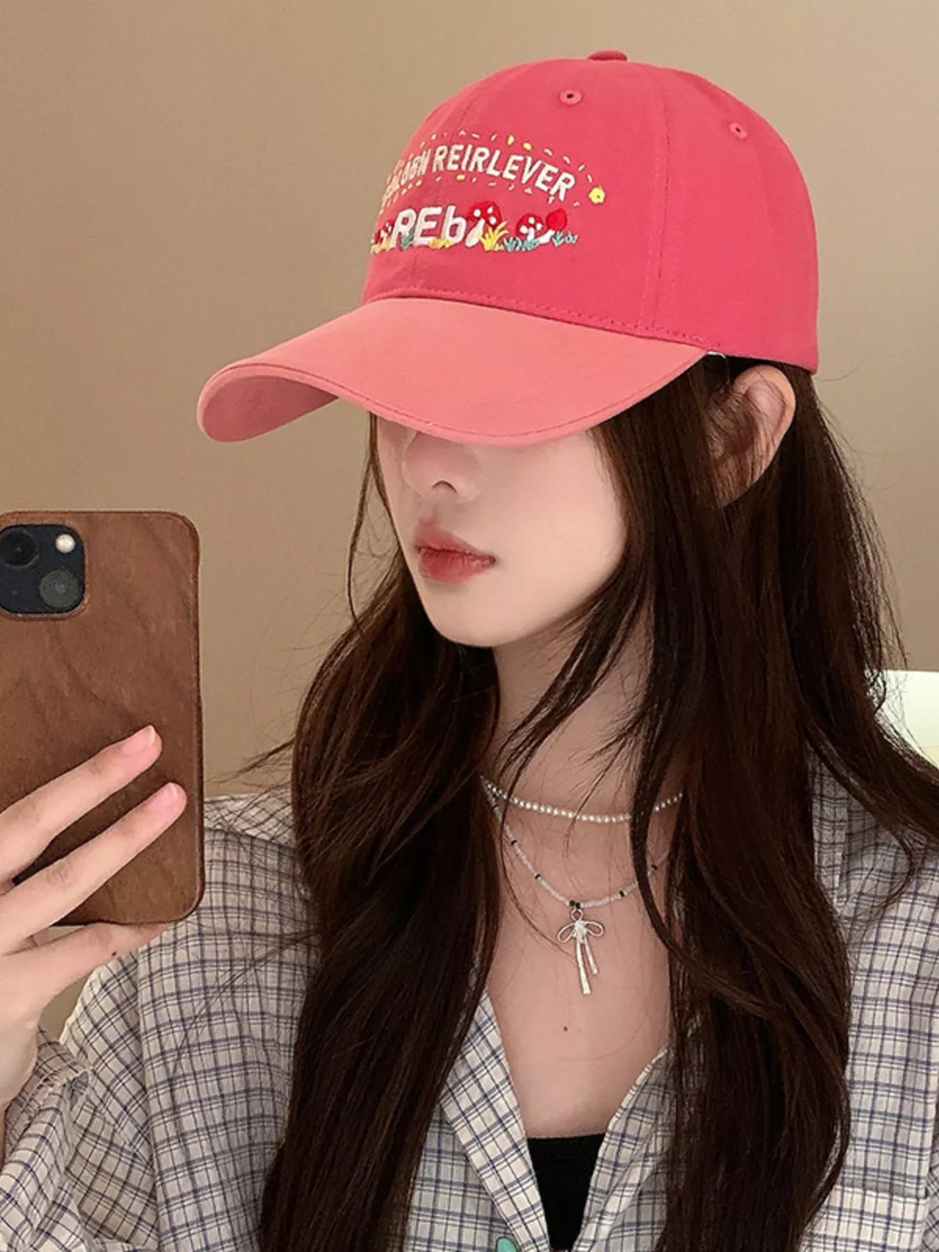 Embroidered Mushroom Baseball Cap