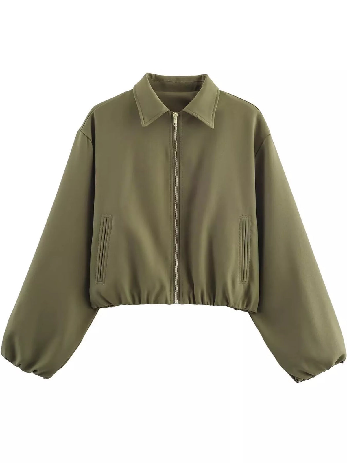 Cropped Zip-Up Jacket