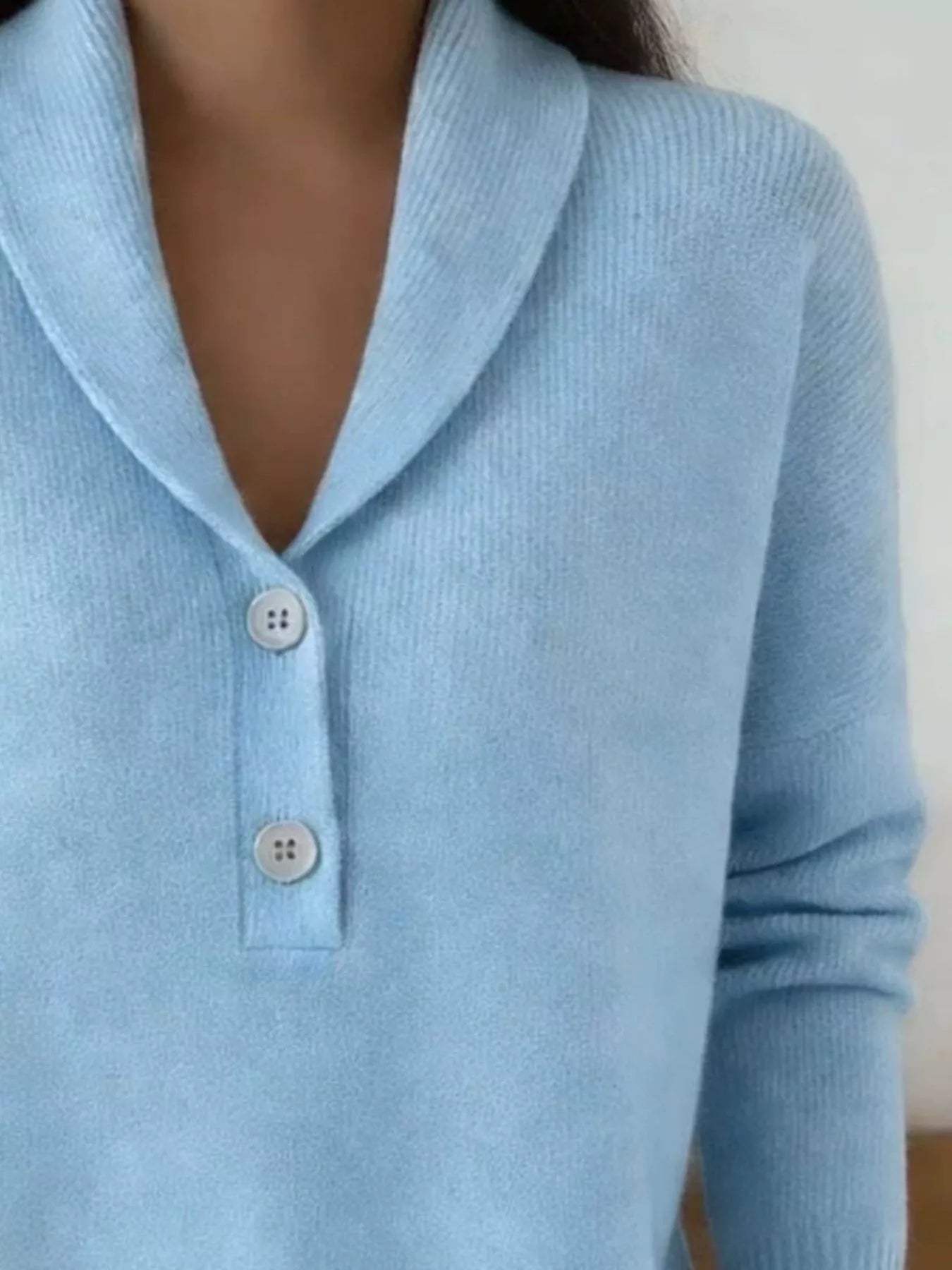 Button Detail Long Sleeve Sweater