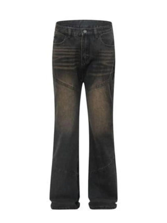 Men's Full Size Vintage Wash Bootcut Denim Jeans Plus Size
