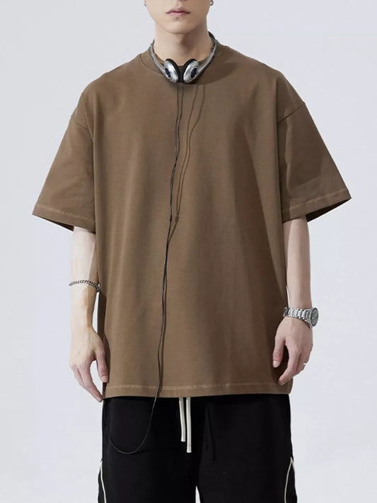 Men's Full Size Round Neck Half Sleeve T-Shirt Plus Size